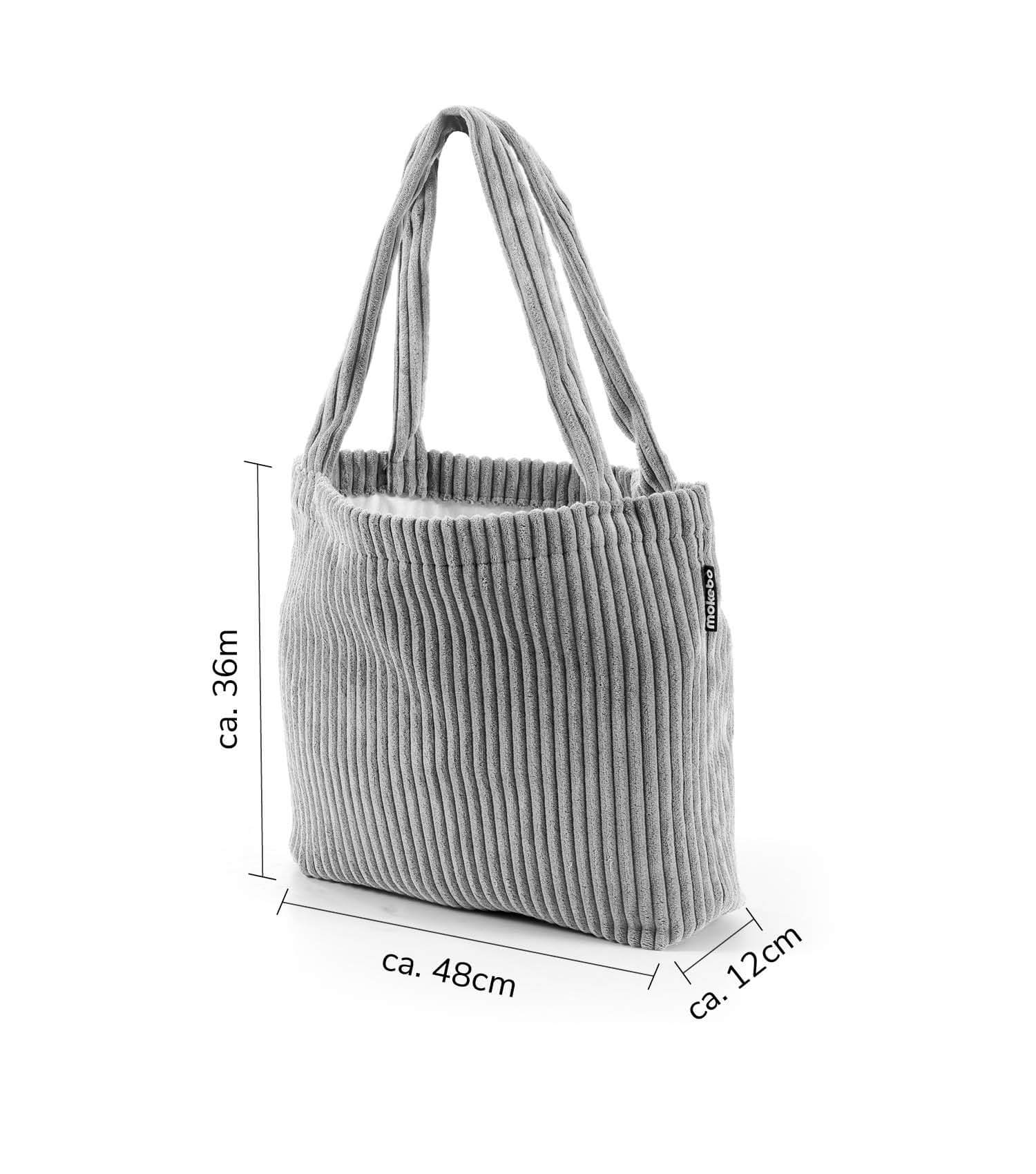 Tasche Cord Shopper Tote Bag Umhängetasche Einkaufstasche Beutel