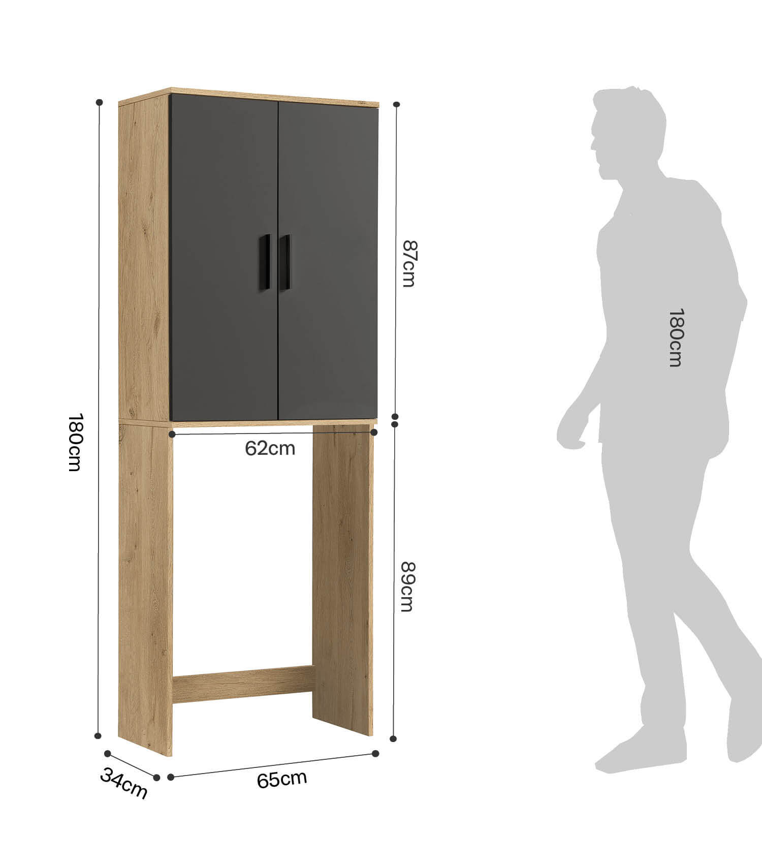 Waschmaschinenschrank Überbauschrank Toilettenregal Badregal Überbau