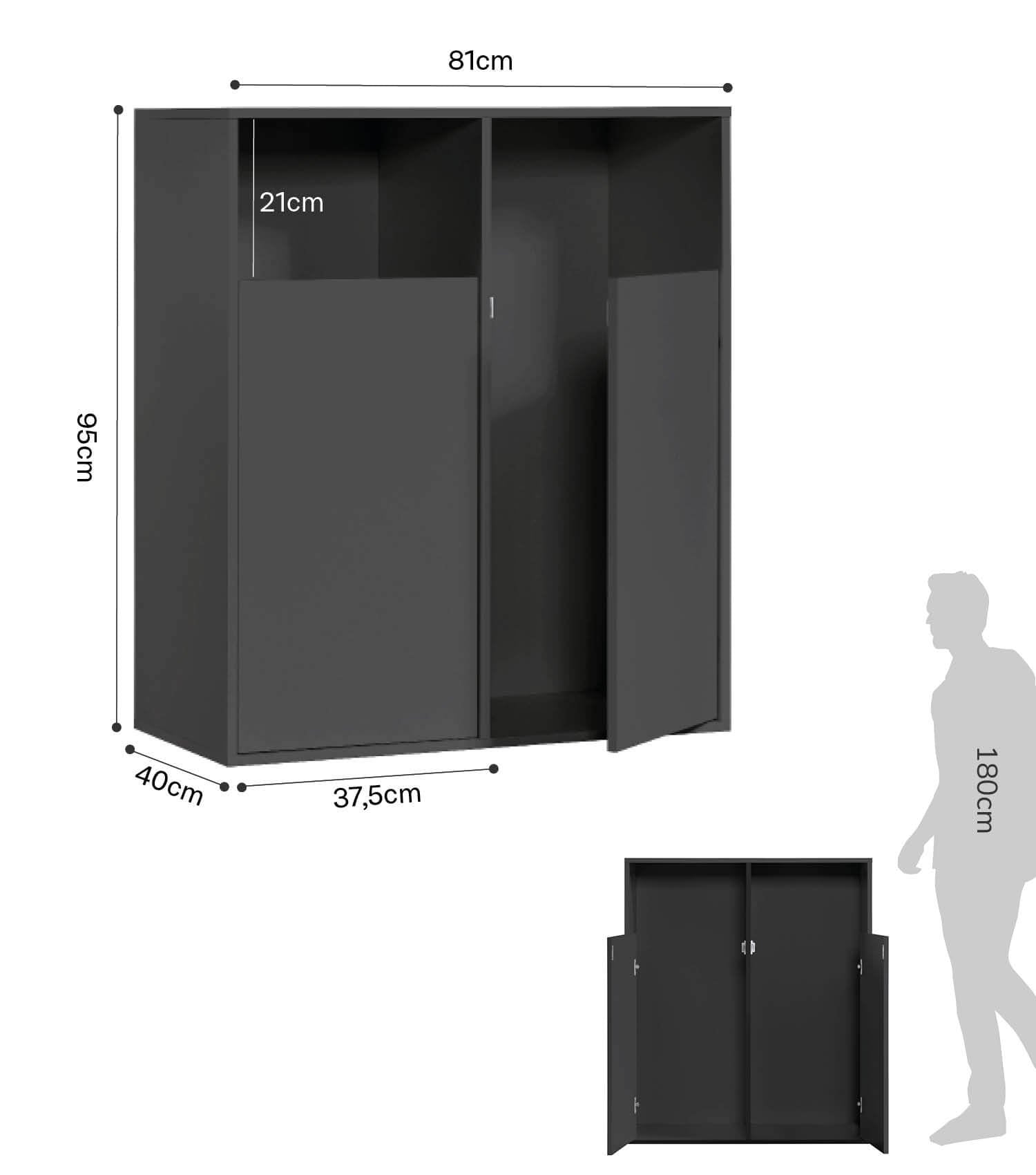 Wäscheschrank Wäschesammler Wäschekorb Holz Wäschetrenner Wäschebox