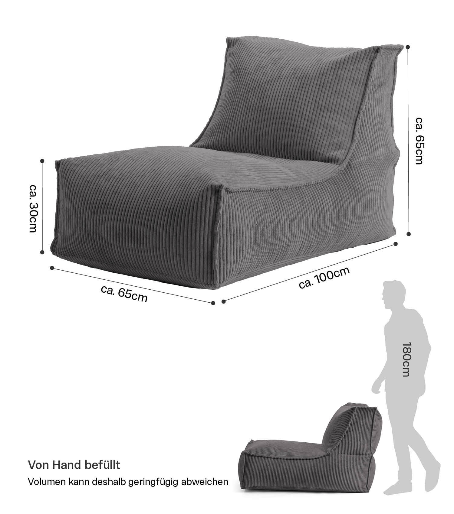 Sitzsack XXL + Pouf für Kinder & Erwachsene mit Füllung 'Der Gelassene'