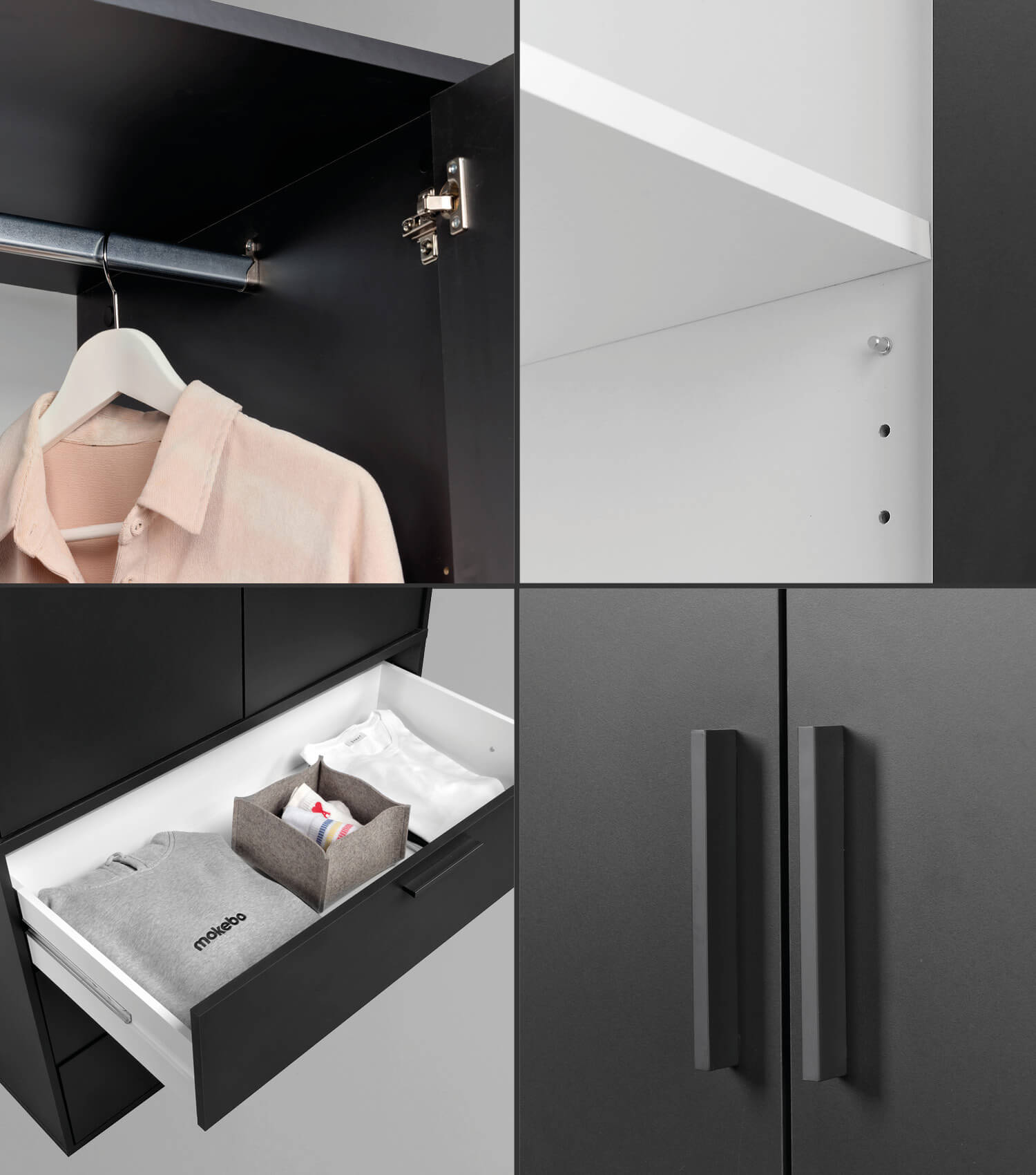 Kleiderschrank Garderobenschrank Schlafzimmerschrank Flurschrank