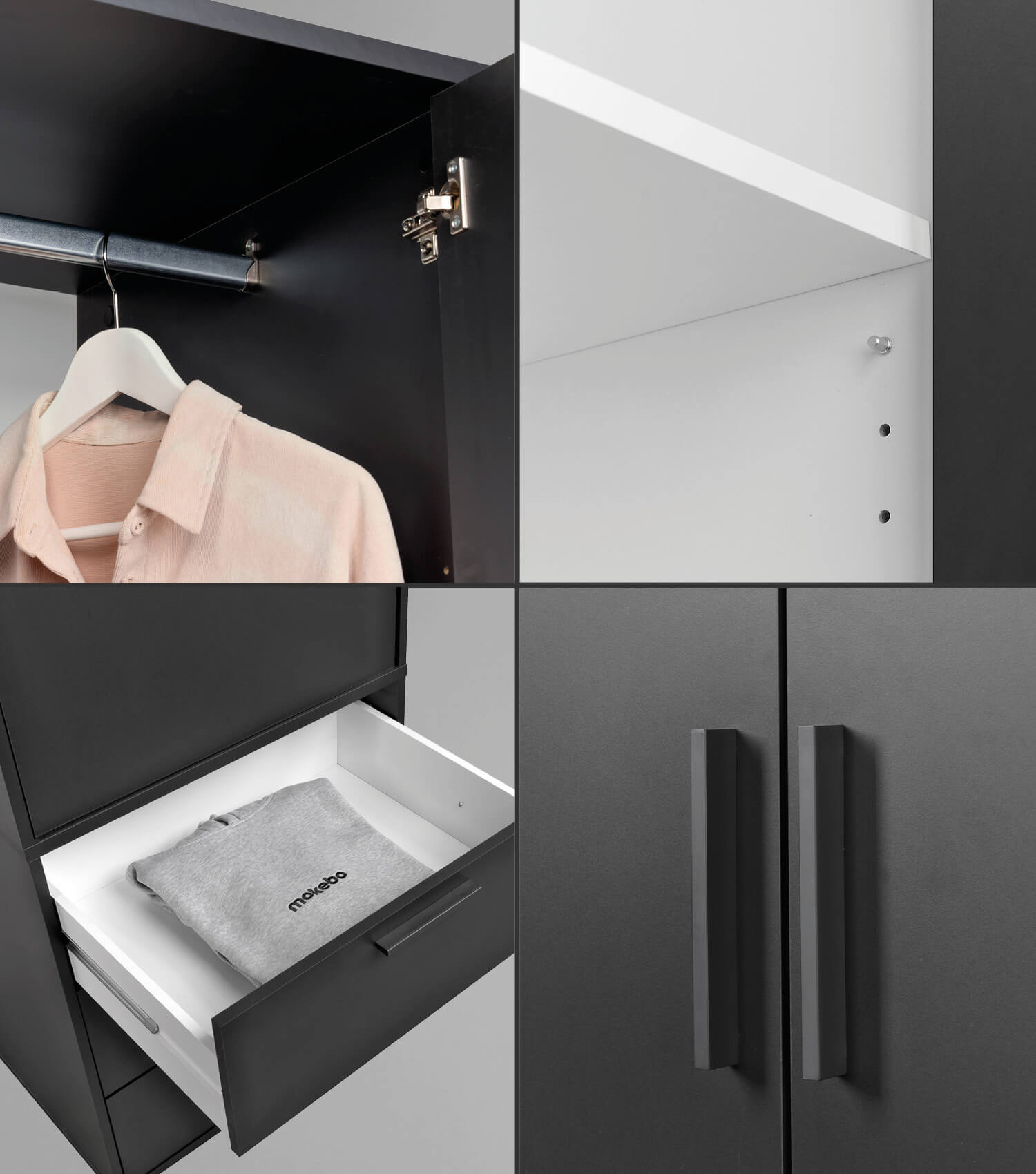 Kleiderschrank Garderobenschrank Schlafzimmerschrank Flurschrank