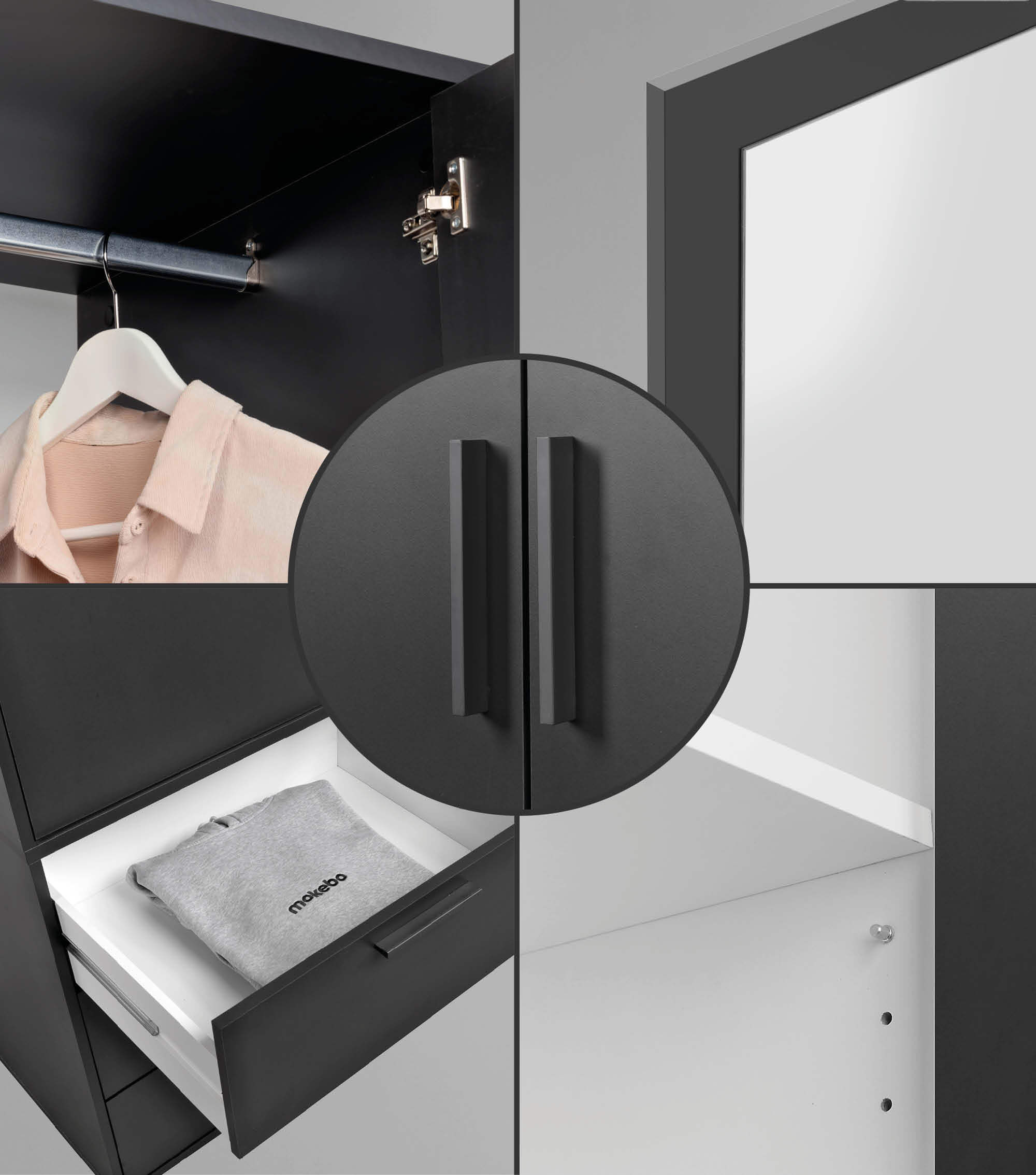 Kleiderschrank Garderobenschrank Schlafzimmerschrank Flurschrank