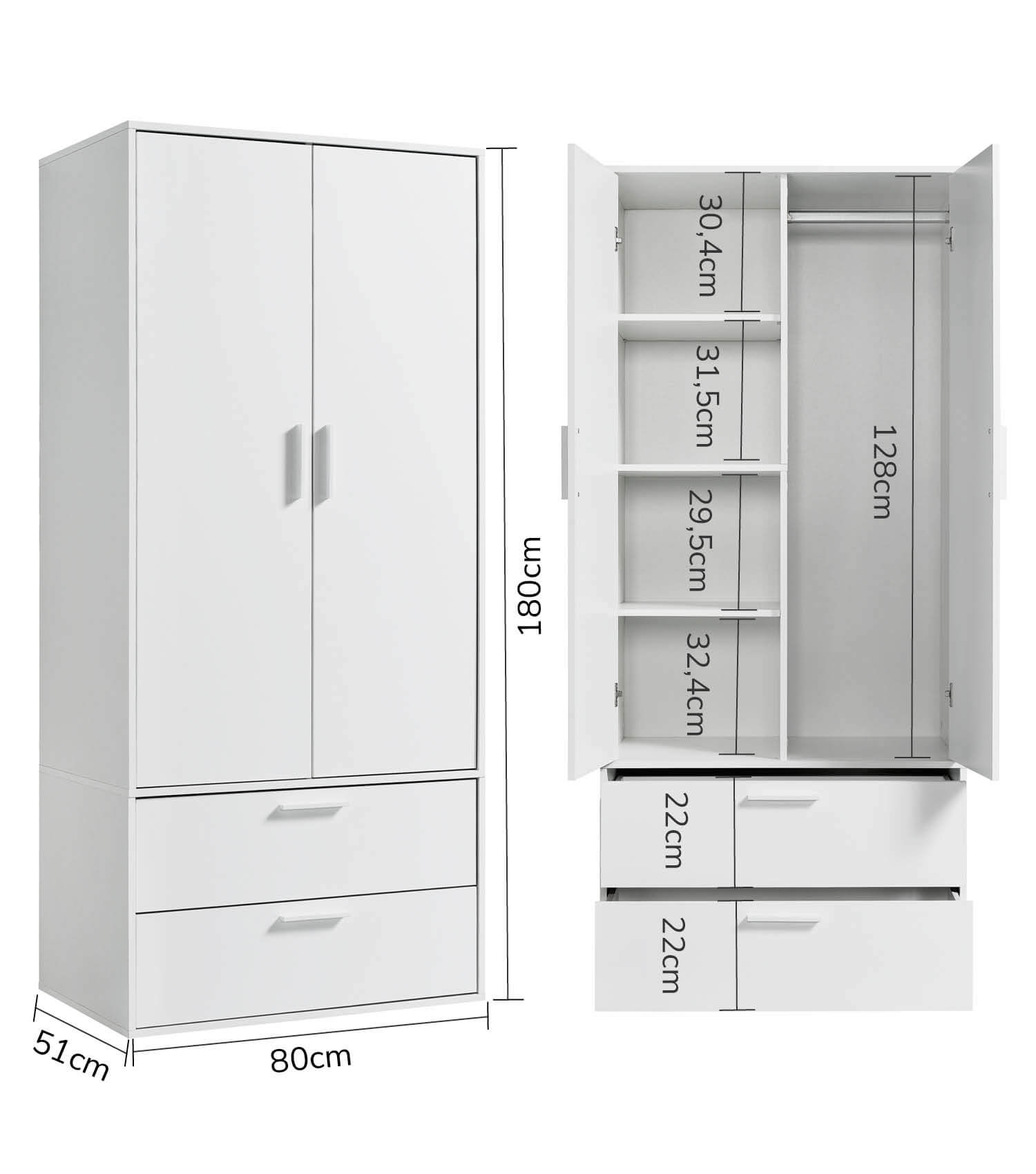 Kleiderschrank Kinderkleiderschrank Garderobenschrank Schlafzimmerschrank
