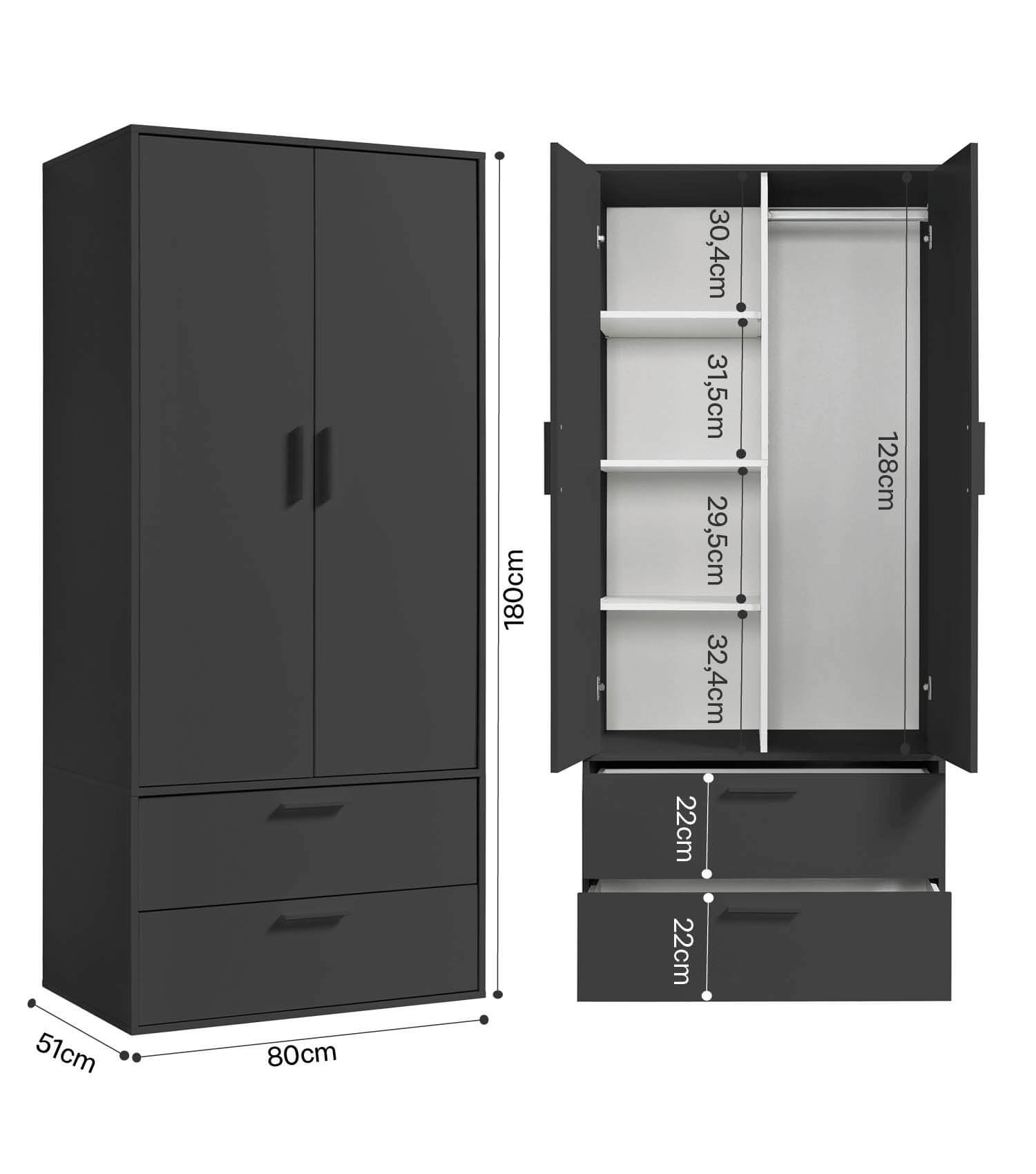 Kleiderschrank Kinderkleiderschrank Garderobenschrank Schlafzimmerschrank