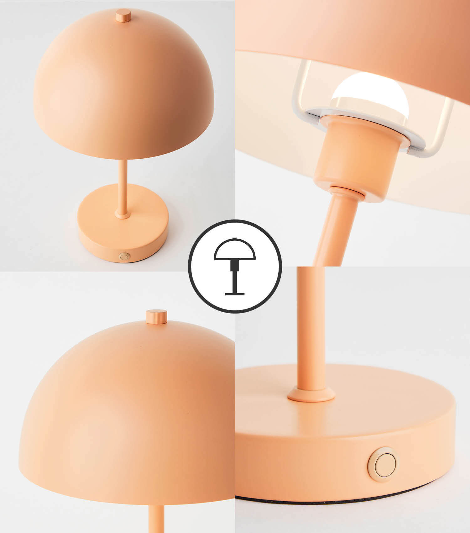 Tischlampe kabellos Akku Tischleuchte dimmbar aufladbar Nachttischlampe