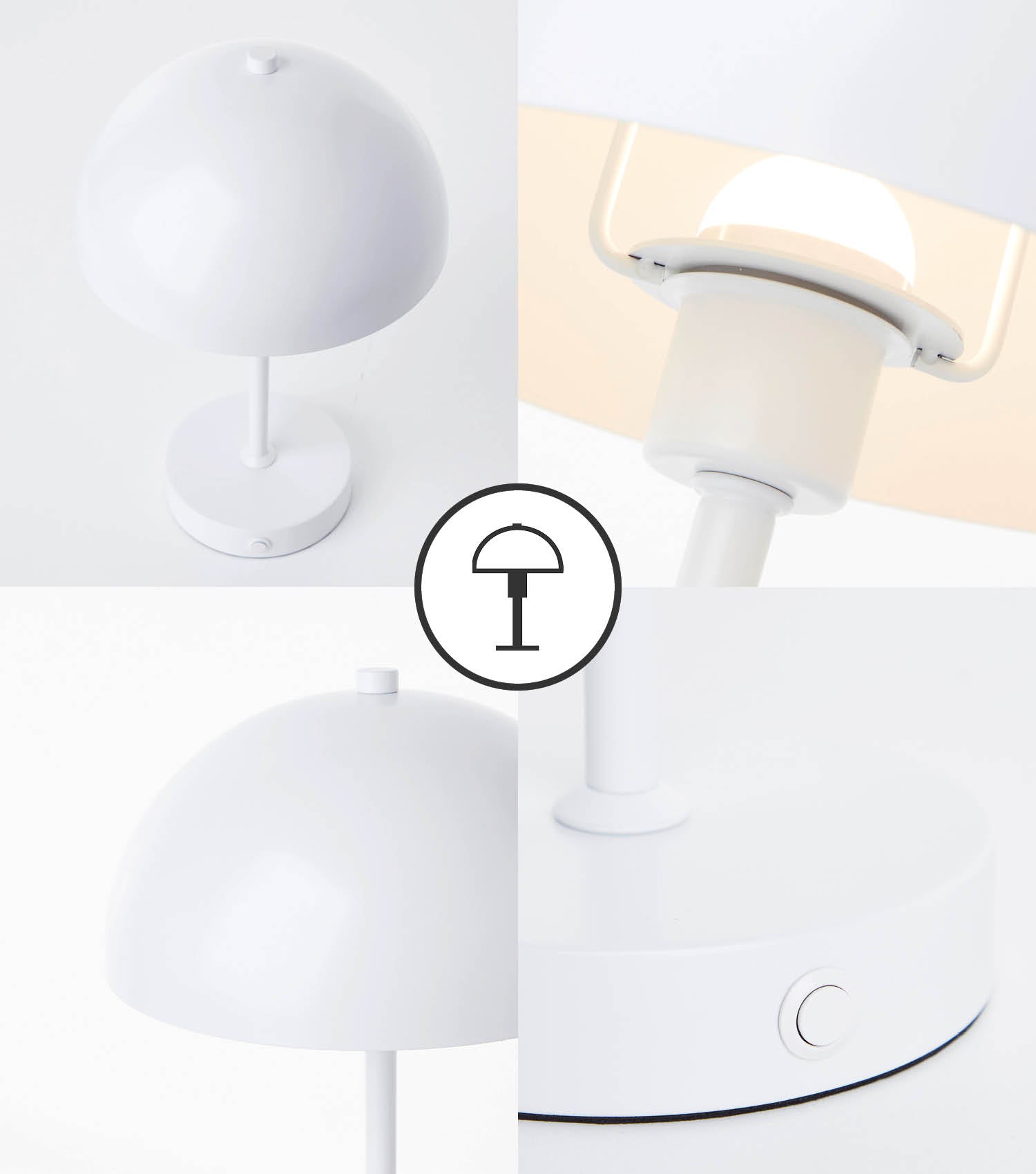 Tischlampe kabellos Akku Tischleuchte dimmbar aufladbar Nachttischlampe