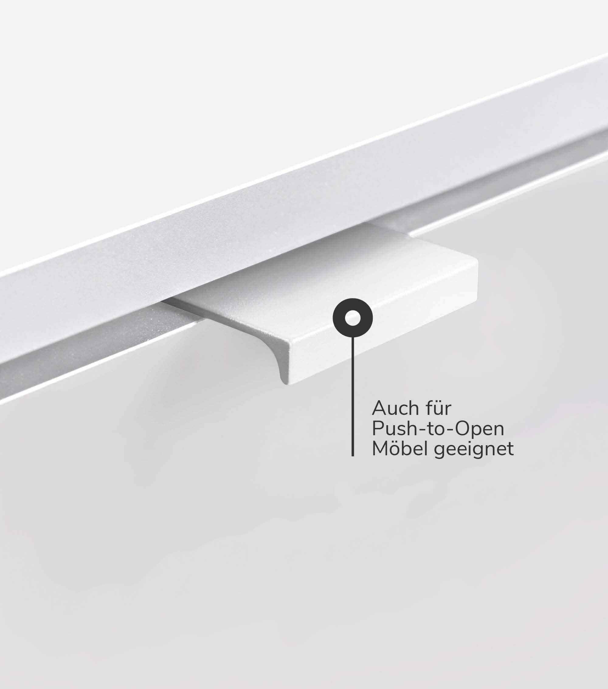 Möbelgriff für Push-to-Open Möbel 'Der Handliche' in Schwarz & Weiß