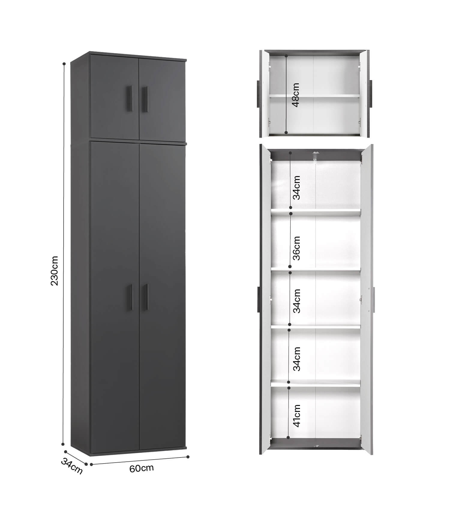 Mehrzweckschrank Hochschrank Schuhschrank Allzweckschrank Flurschrank