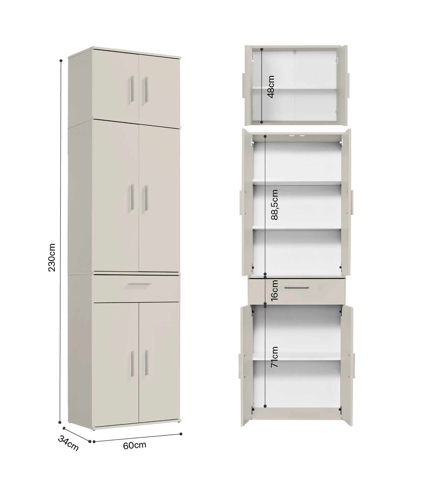 Mehrzweckschrank Hochschrank Schuhschrank Allzweckschrank Flurschrank