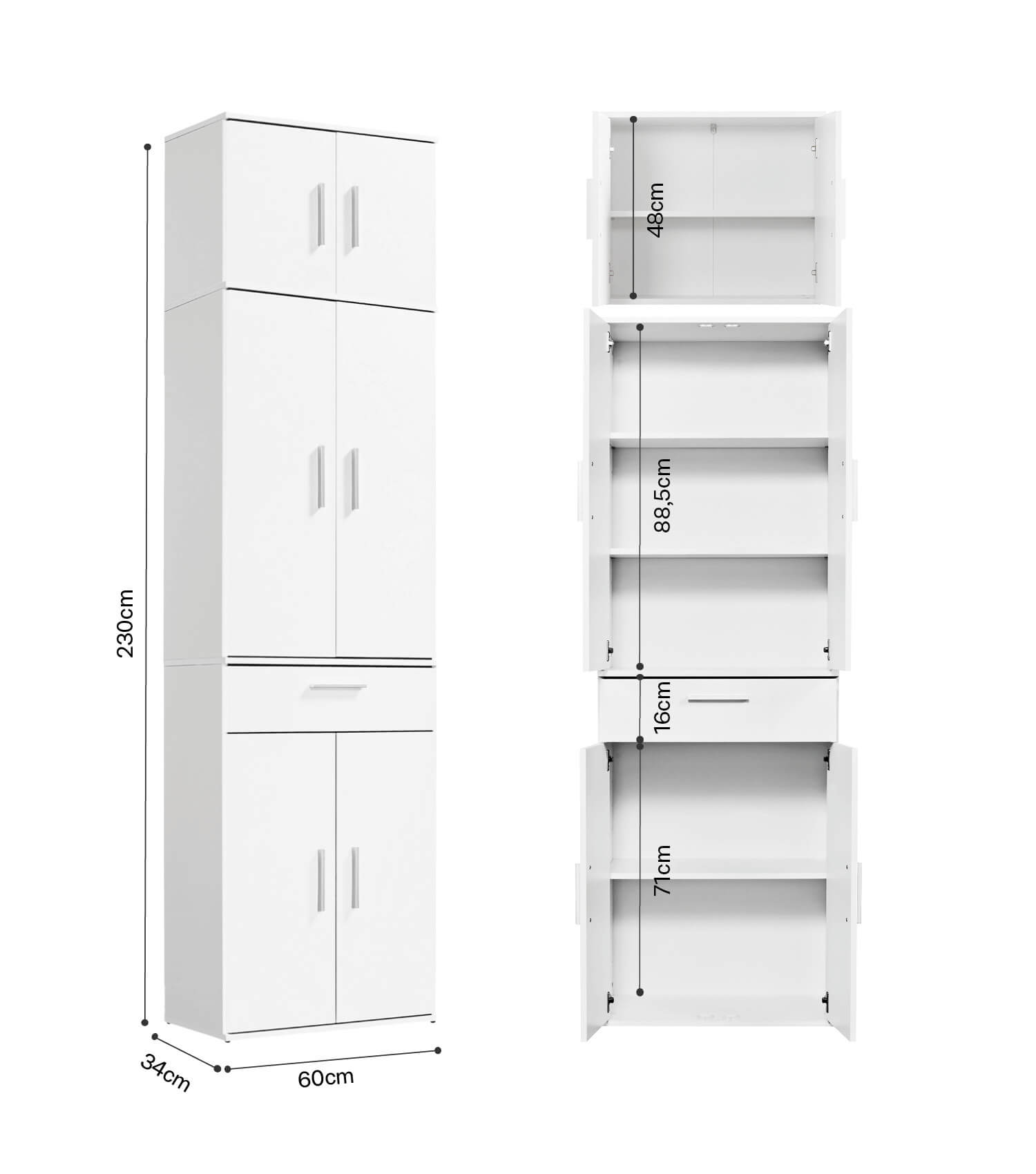 Mehrzweckschrank Hochschrank Schuhschrank Allzweckschrank Flurschrank