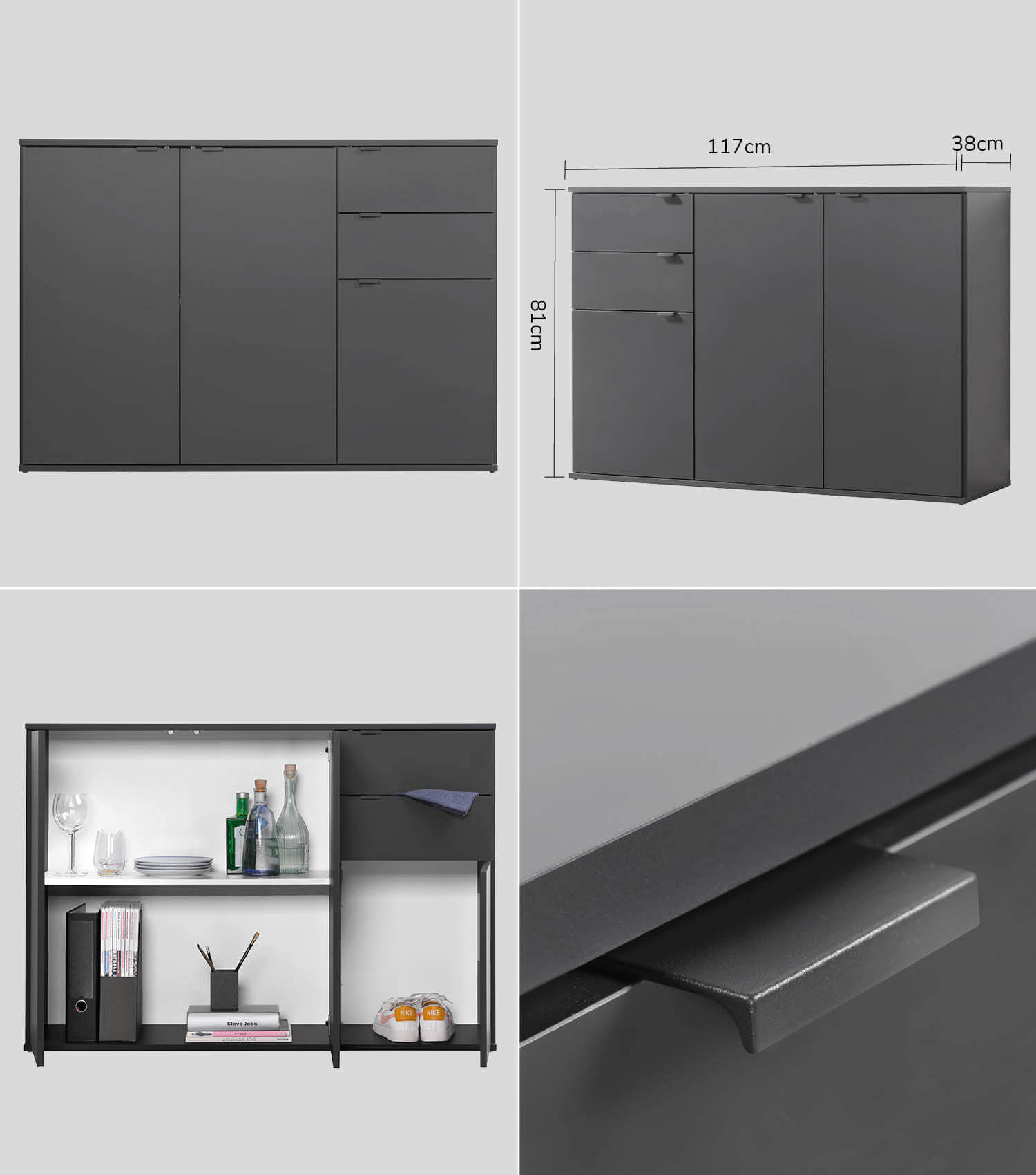 Mehrzweckschrank Set Schrankwand Büroschränke Mehrzweckschränke Kommode