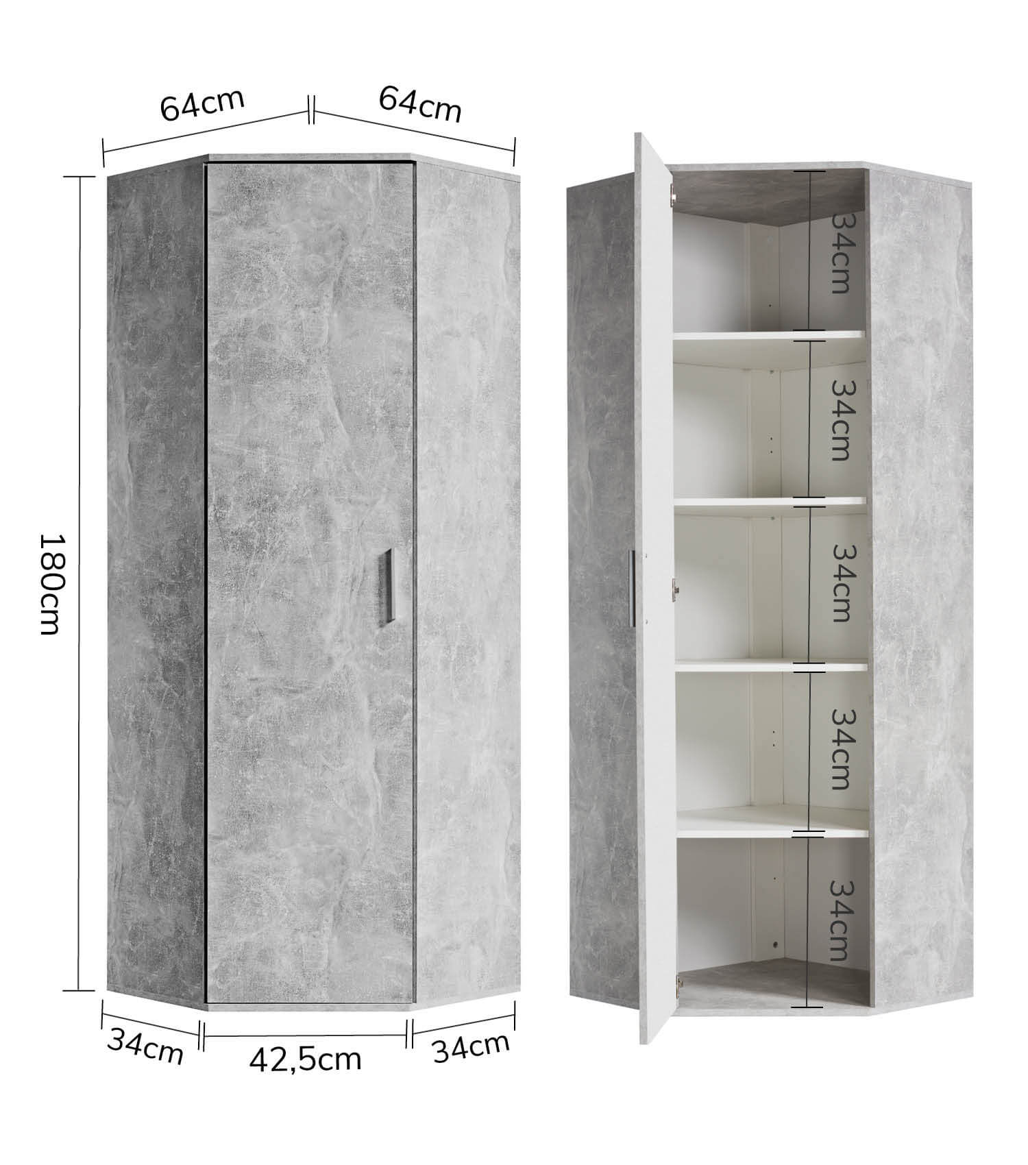 Eckschrank 'Der Lange' auch als Mehrzweckschrank oder Aktenschrank