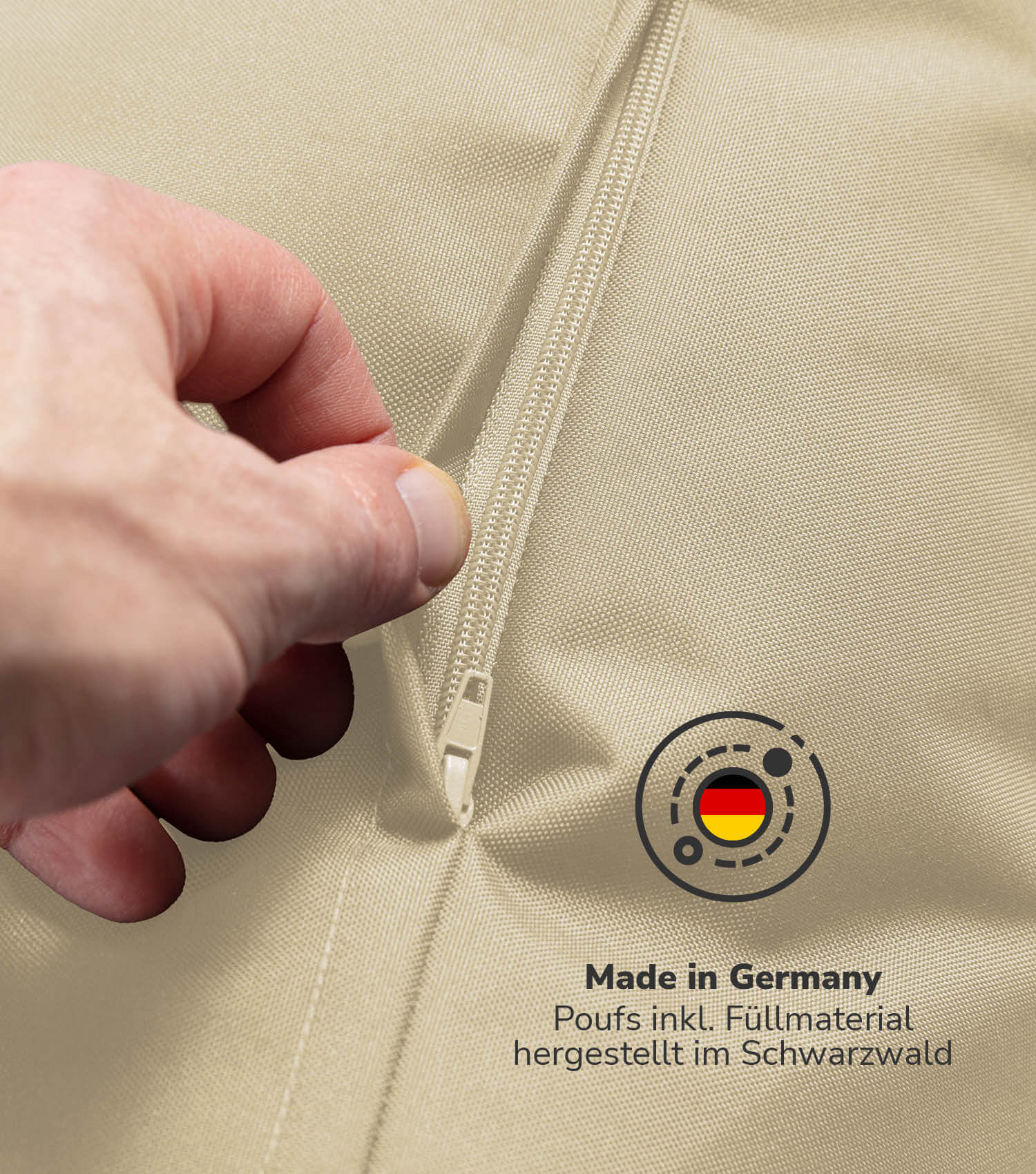 Outdoor Pouf Hocker Sitzkissen Bodenkissen 'Der Ruhepouf' Fußhocker eckig