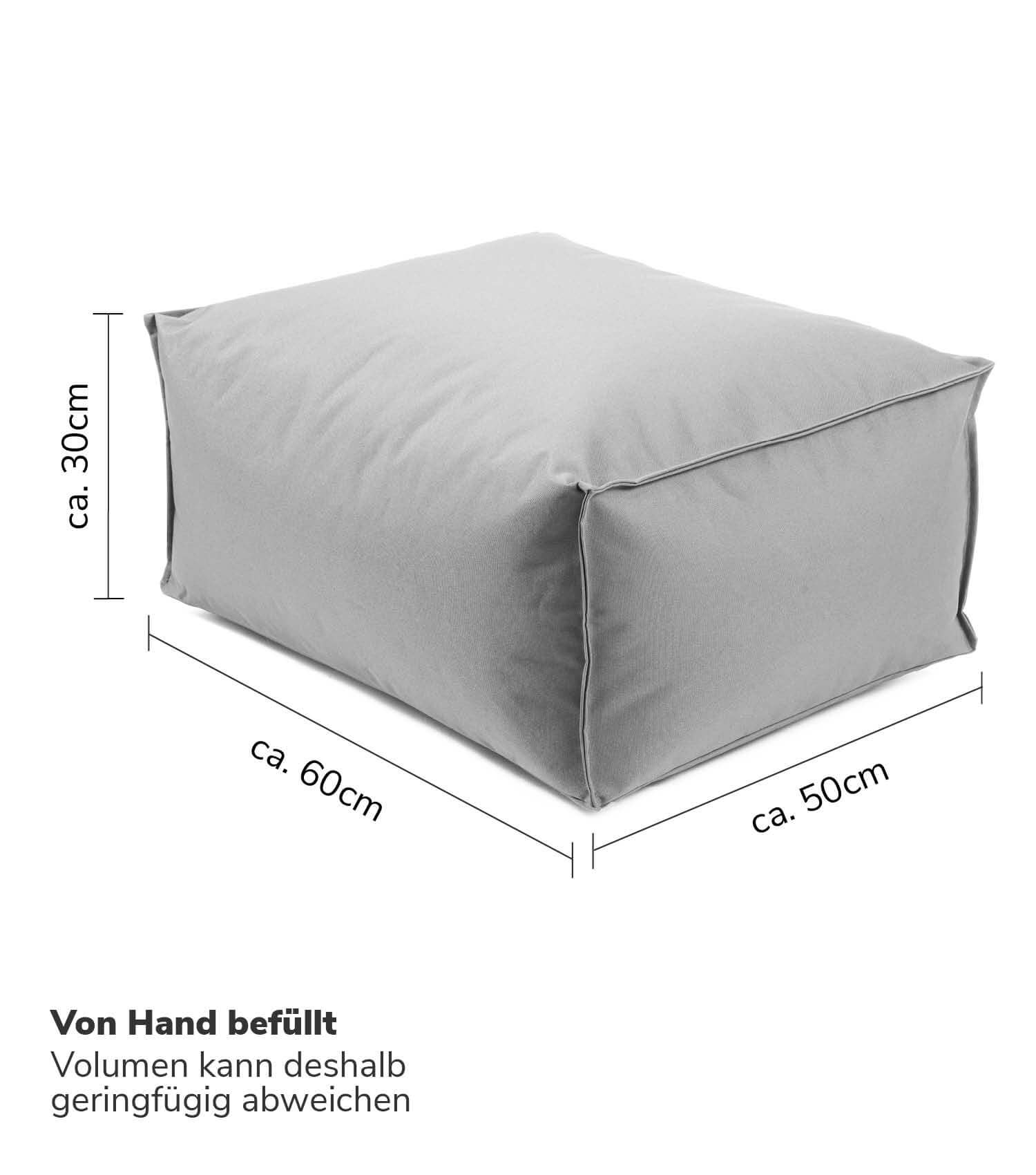Outdoor Pouf Hocker Sitzkissen Bodenkissen 'Der Ruhepouf' Fußhocker eckig