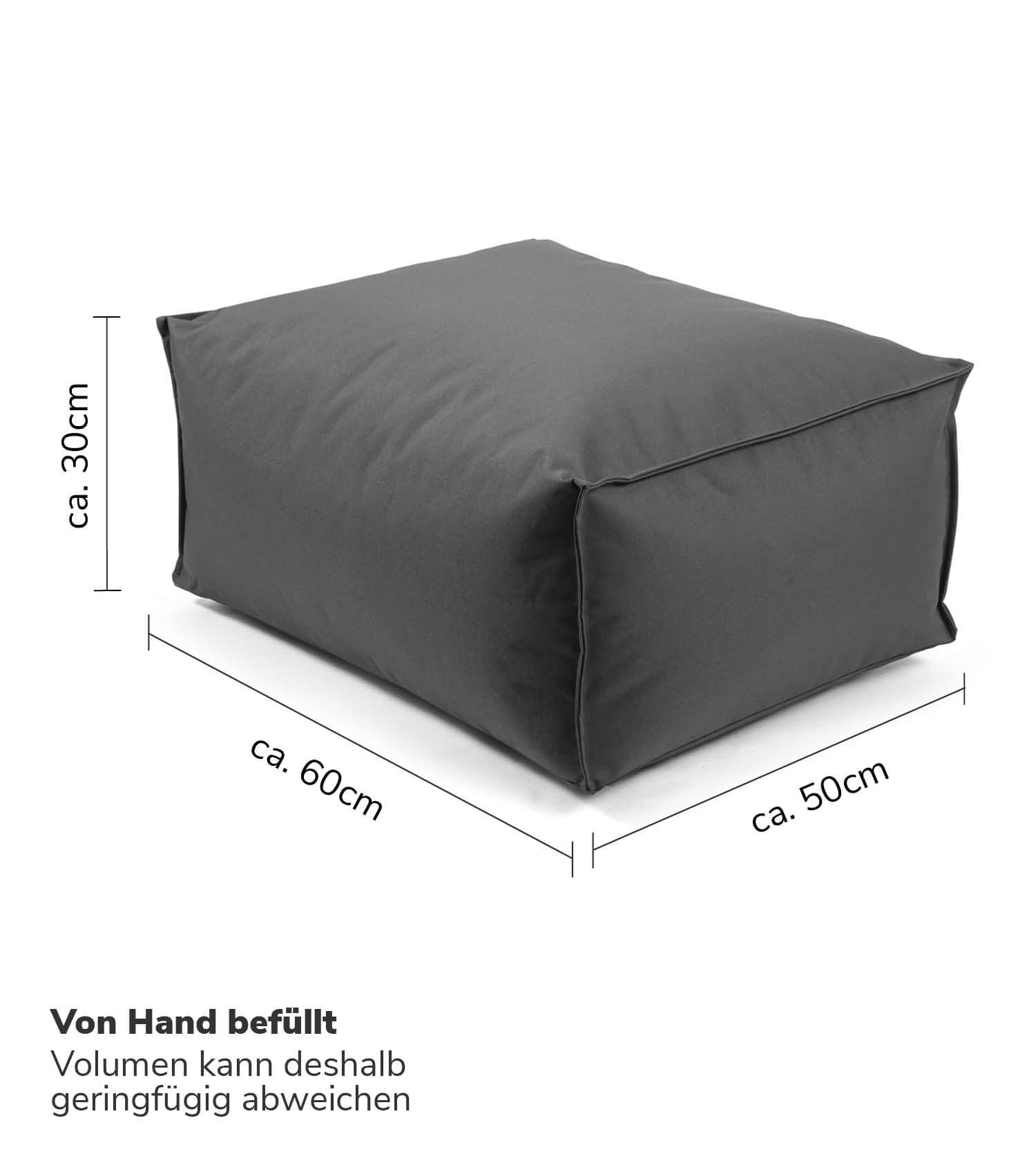 Outdoor Pouf Hocker Sitzkissen Bodenkissen 'Der Ruhepouf' Fußhocker eckig