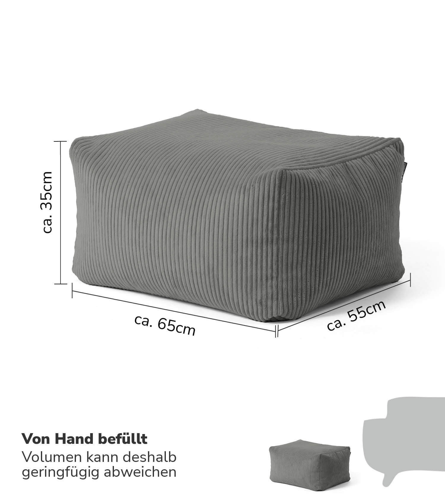 Indoor Pouf Hocker Sitzkissen Bodenkissen 'Der Ruhestifter' Fußhocker eckig