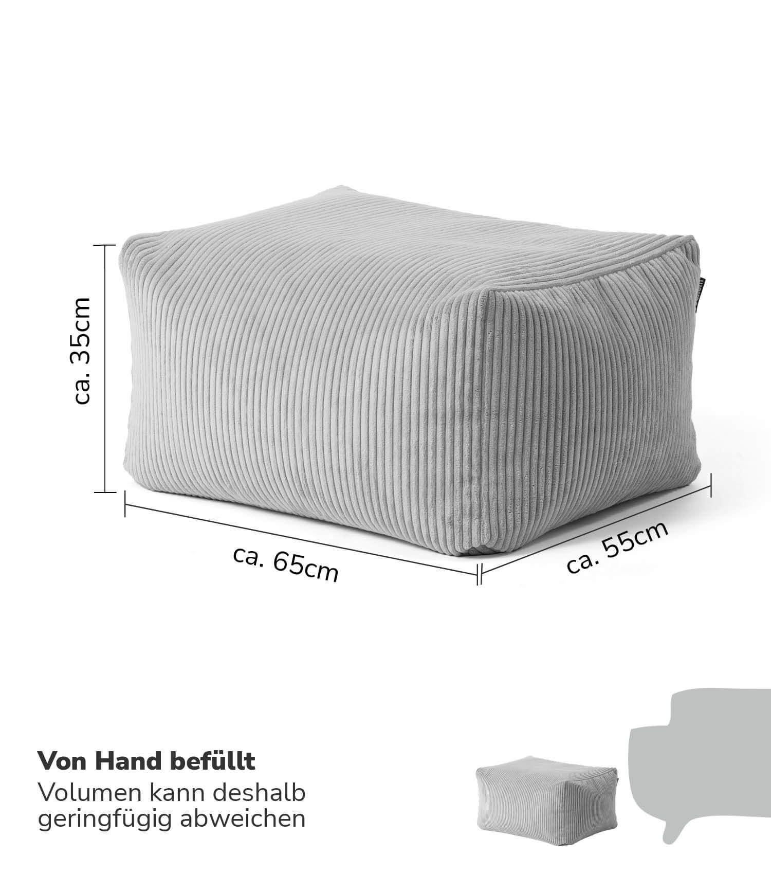 Indoor Pouf Hocker Sitzkissen Bodenkissen 'Der Ruhestifter' Fußhocker eckig