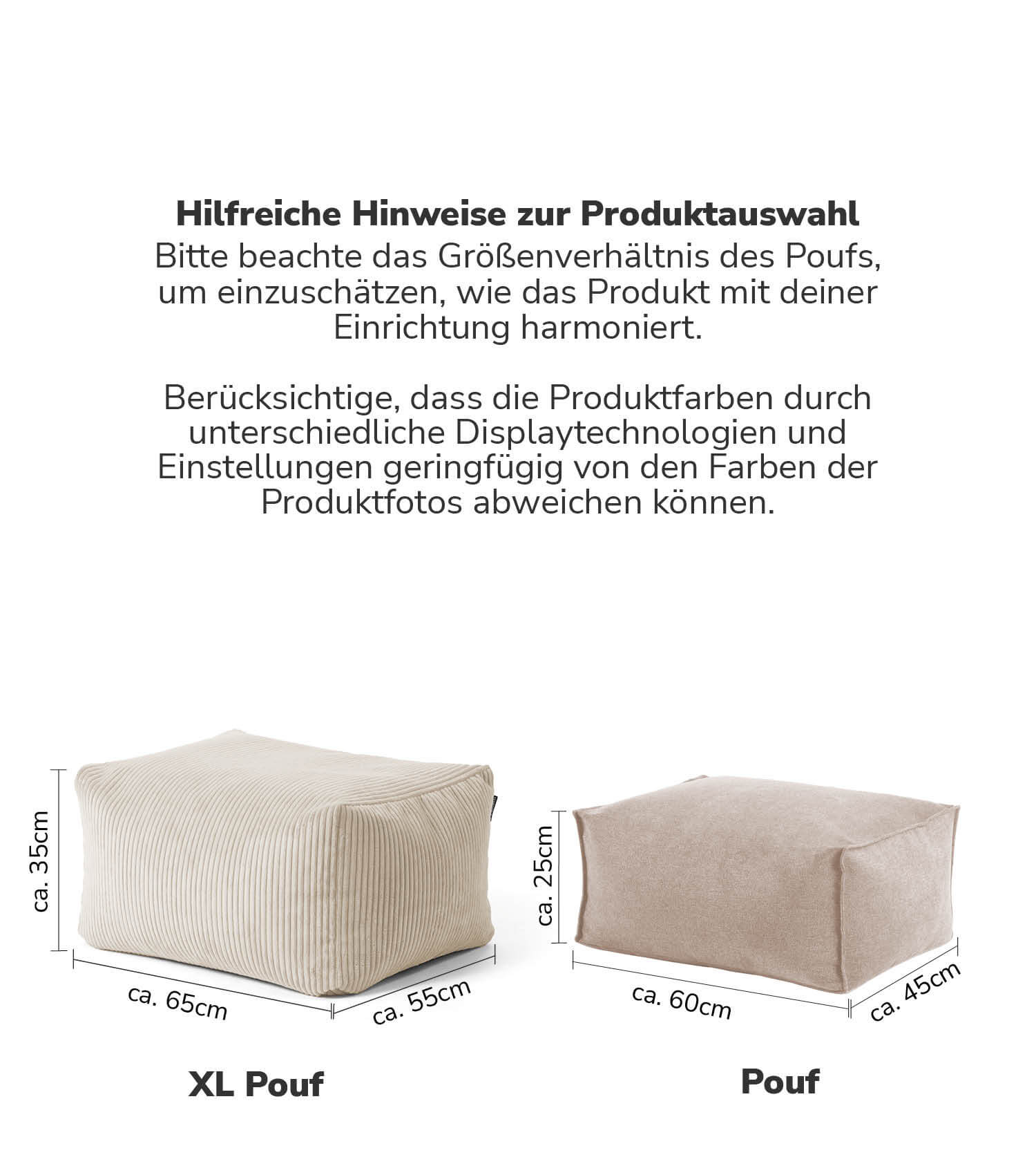 Indoor Pouf Hocker Sitzkissen Bodenkissen 'Der Ruhestifter' Fußhocker eckig