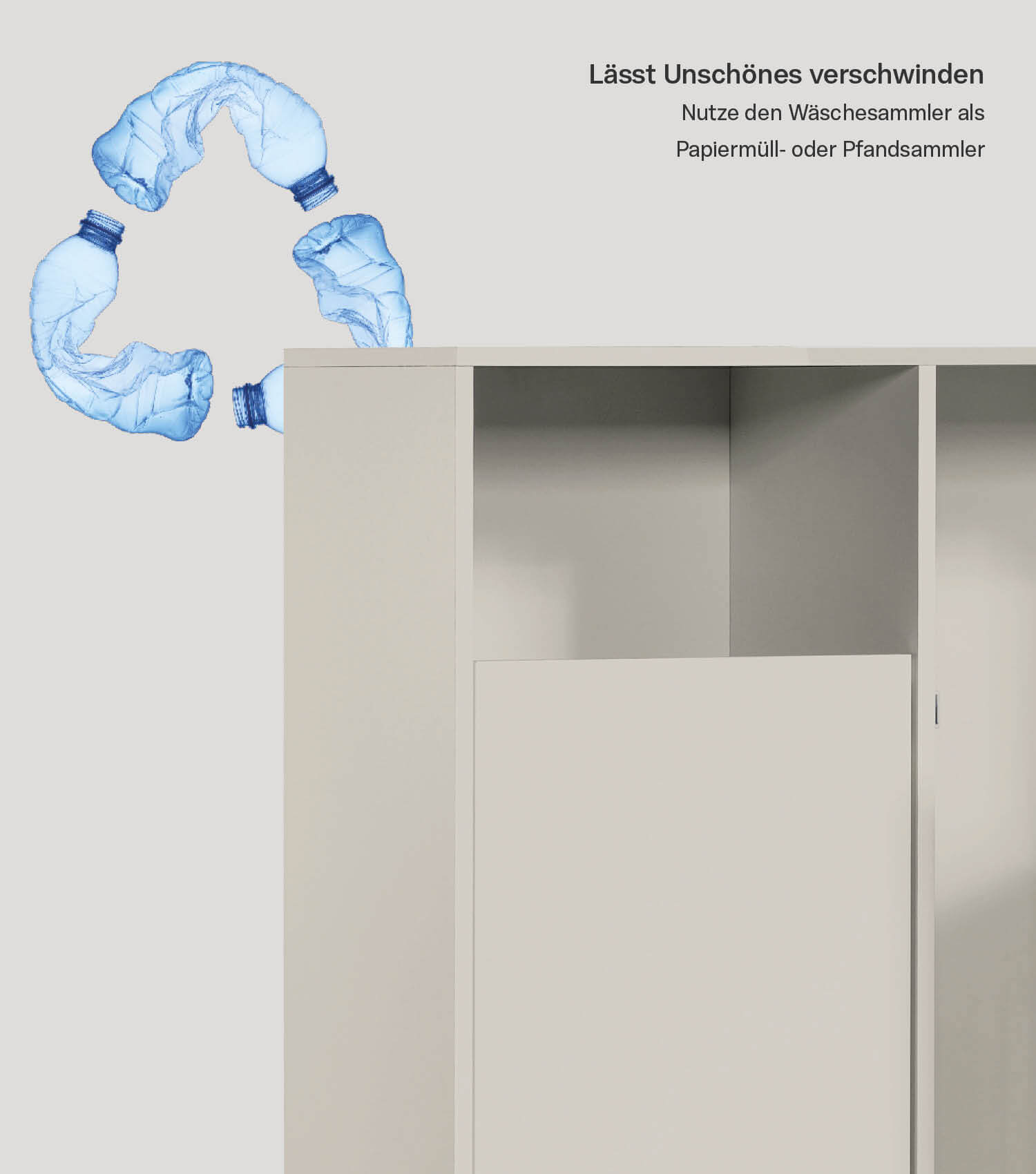 Wäscheschrank Wäschesammler Wäschekorb Holz Wäschetrenner Wäschebox