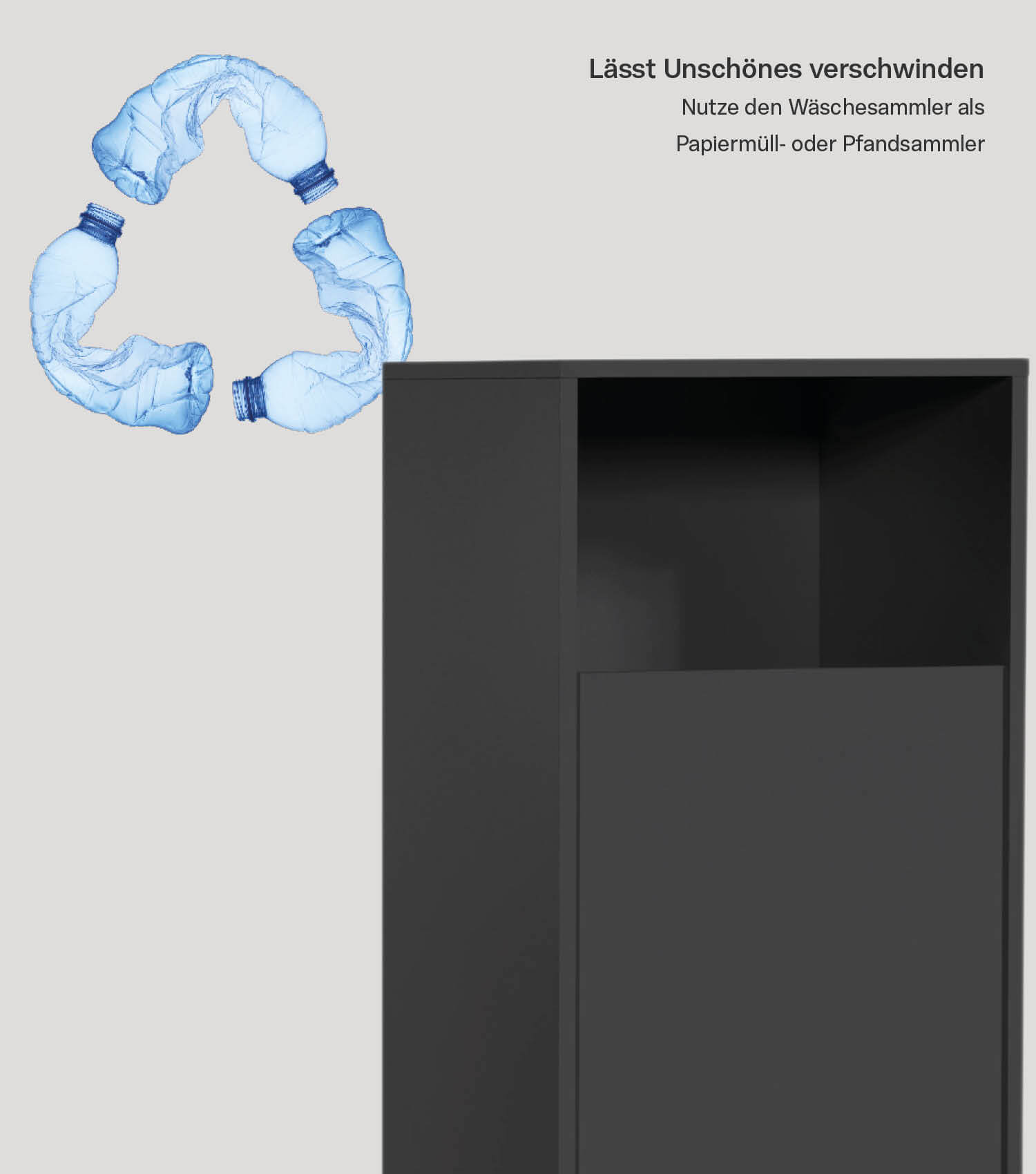 Wäscheschrank Wäschesammler Wäschekorb Holz Wäschetrenner Wäschebox