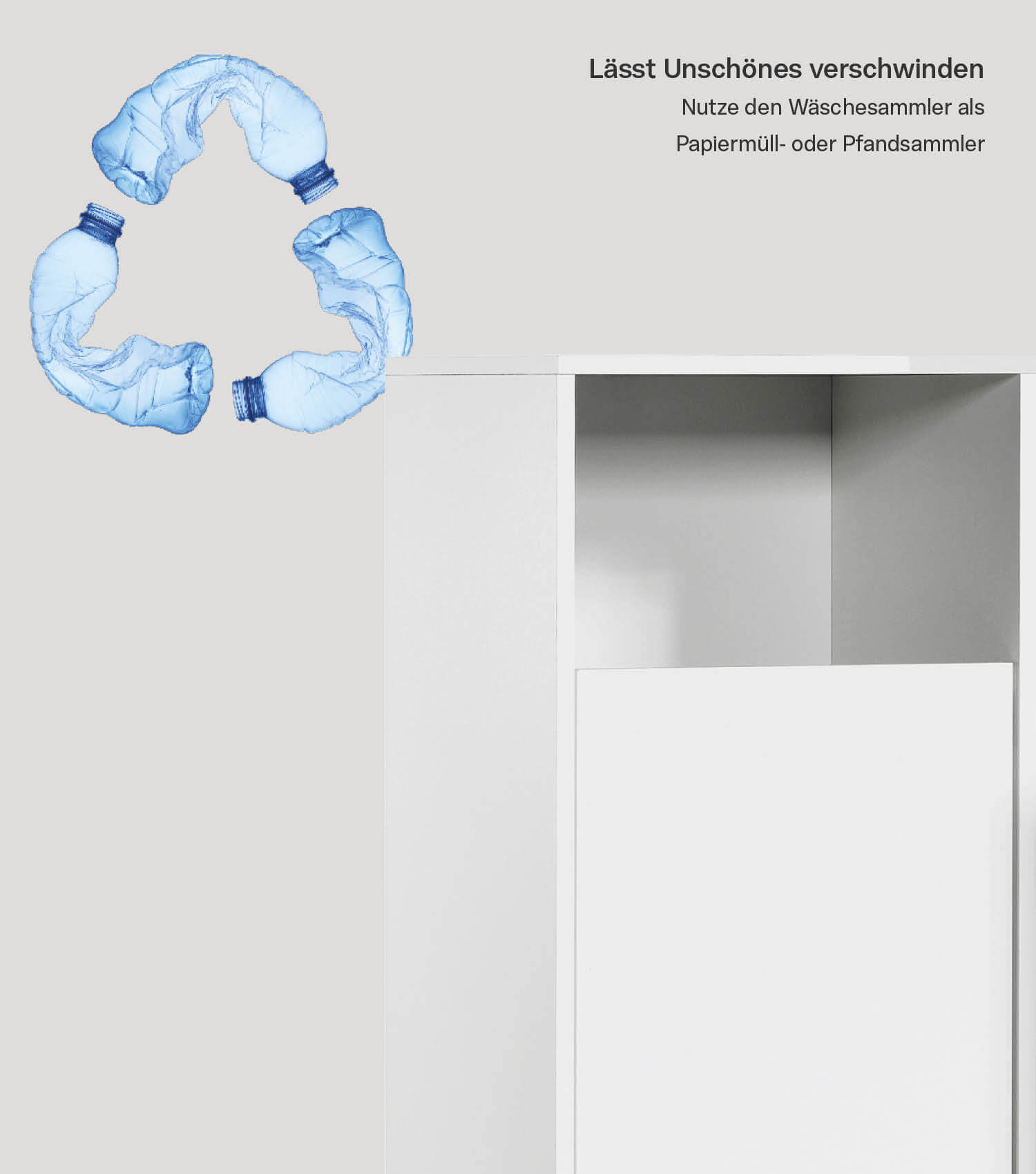 Wäscheschrank Wäschesammler Wäschekorb Holz Wäschetrenner Wäschebox