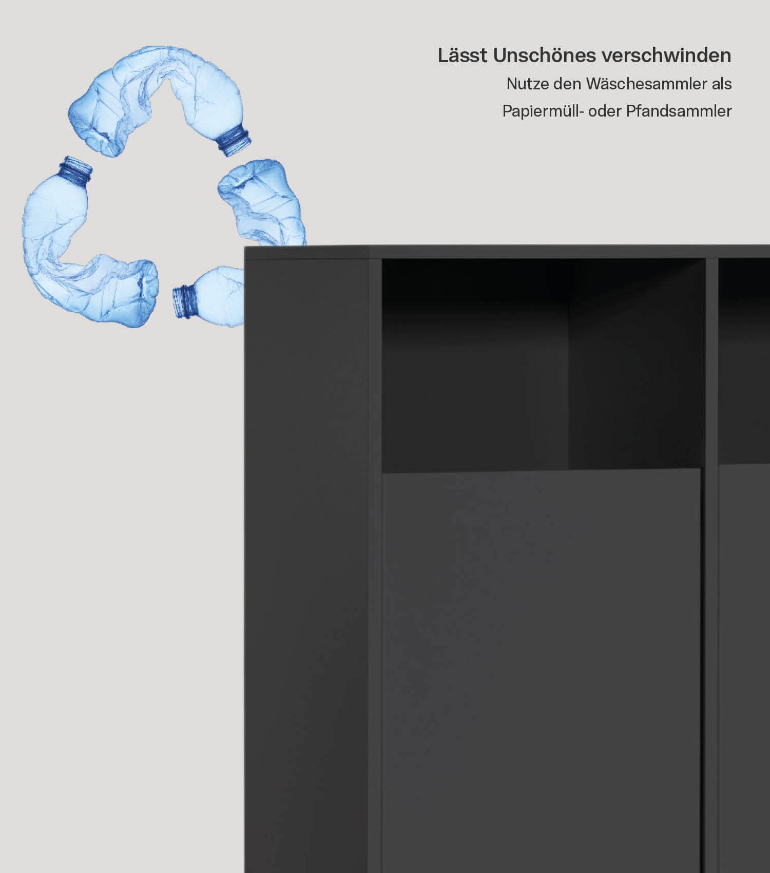 Wäscheschrank Wäschesammler Wäschekorb Holz Wäschetrenner Wäschebox