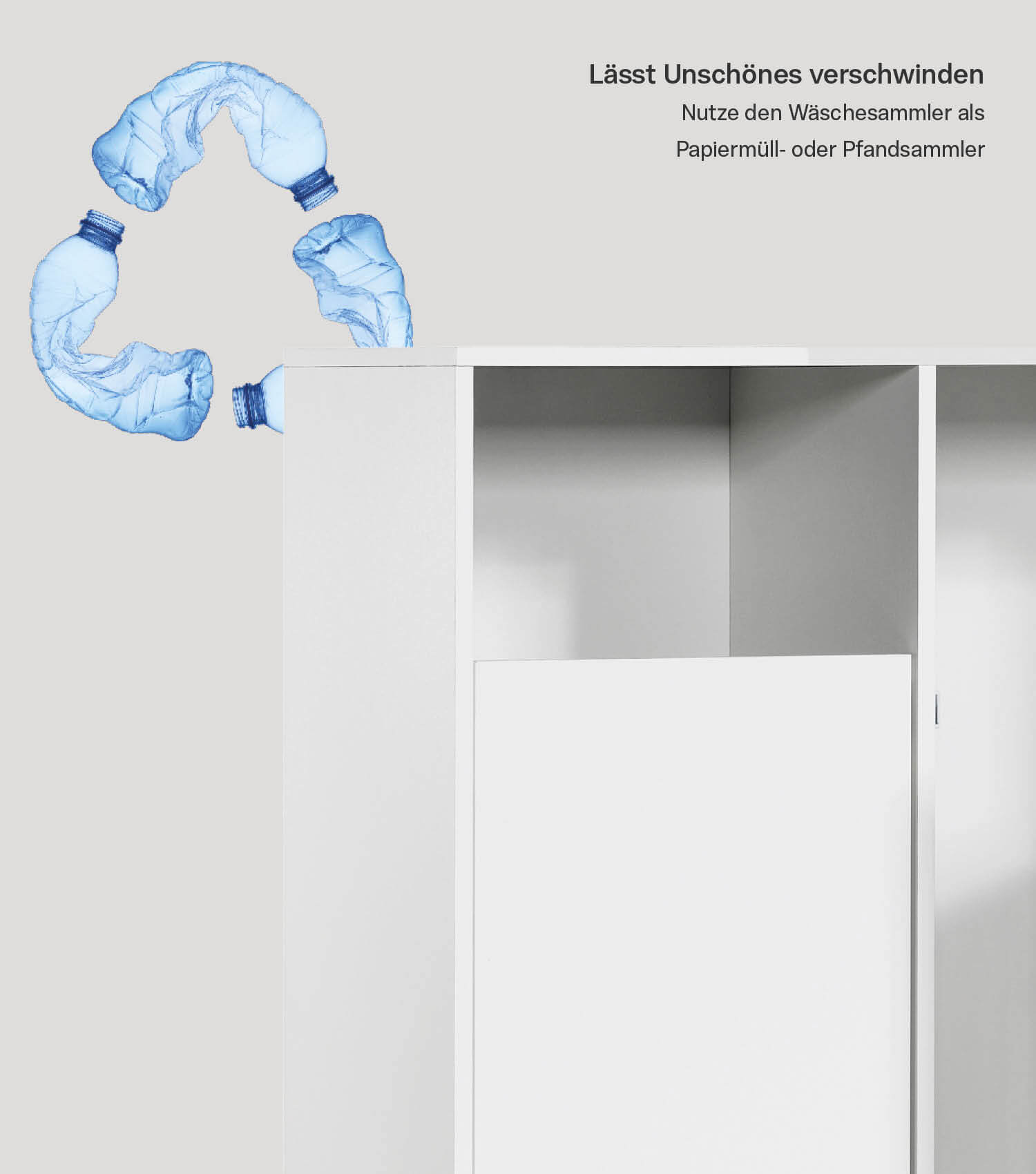 Wäscheschrank Wäschesammler Wäschekorb Holz Wäschetrenner Wäschebox