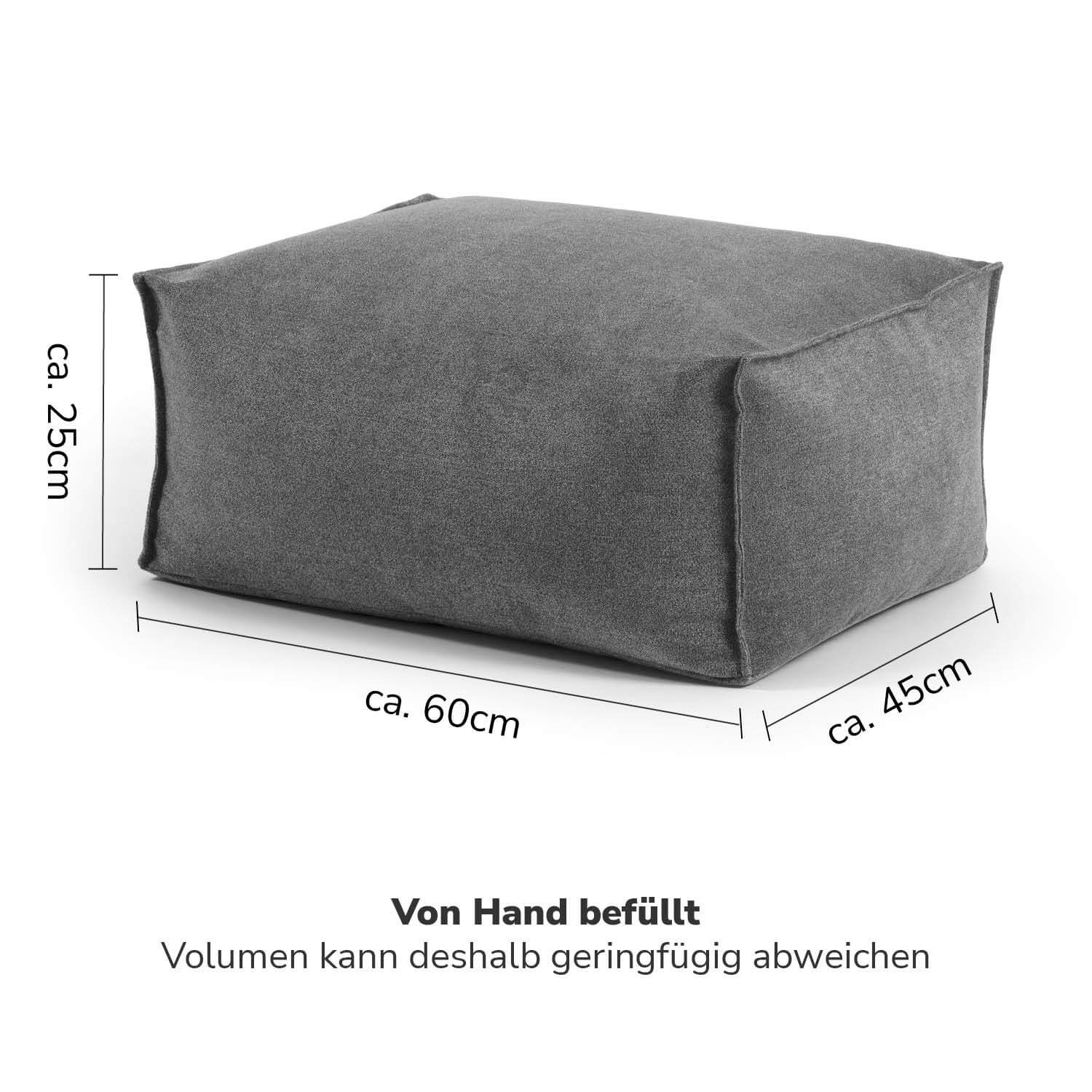 Indoor Pouf Hocker Sitzkissen Bodenkissen 'Der Ruhestifter' Fußhocker eckig