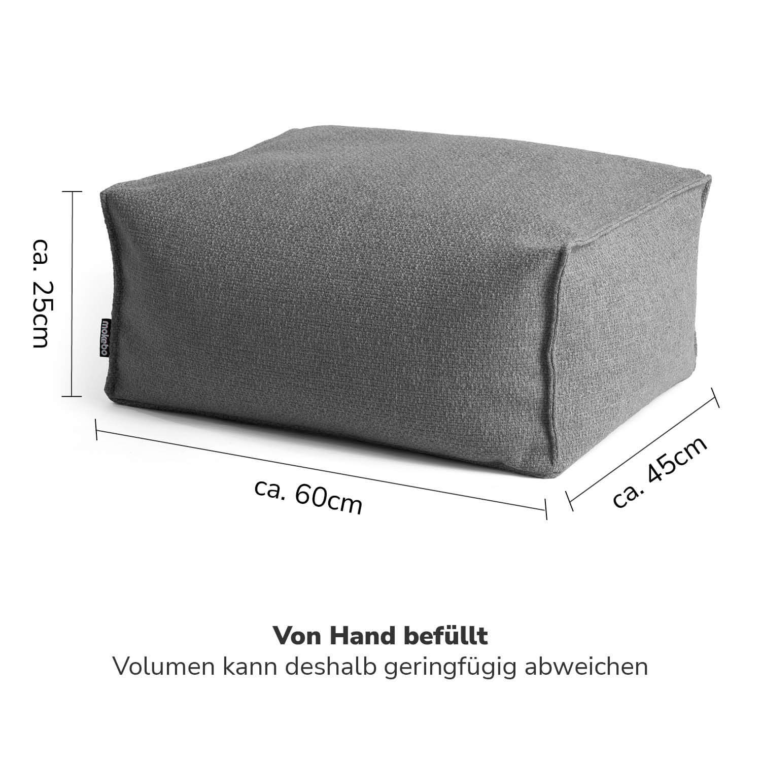 Indoor Pouf Hocker Sitzkissen Bodenkissen 'Der Ruhestifter' Fußhocker eckig