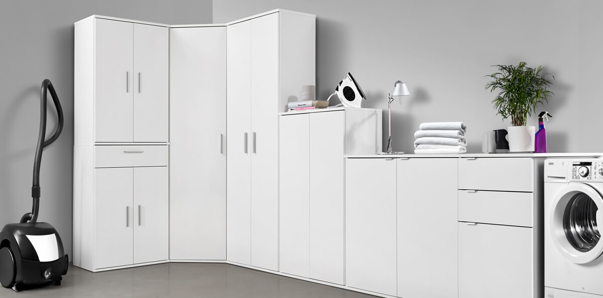 Hauswirtschaftsraum planen & einrichten: Ideen & Stauraumlösungen mit Mehrzweckschränken