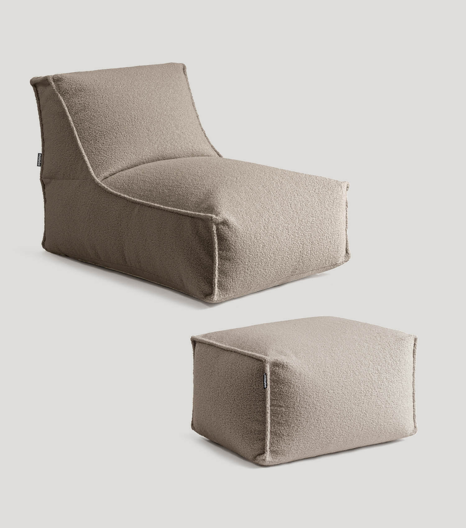 mokebo® 'Doze' Bouclé Sitzsack Bean Bag Relaxsessel Lesesessel#sku_BB2.2Felis-076sand