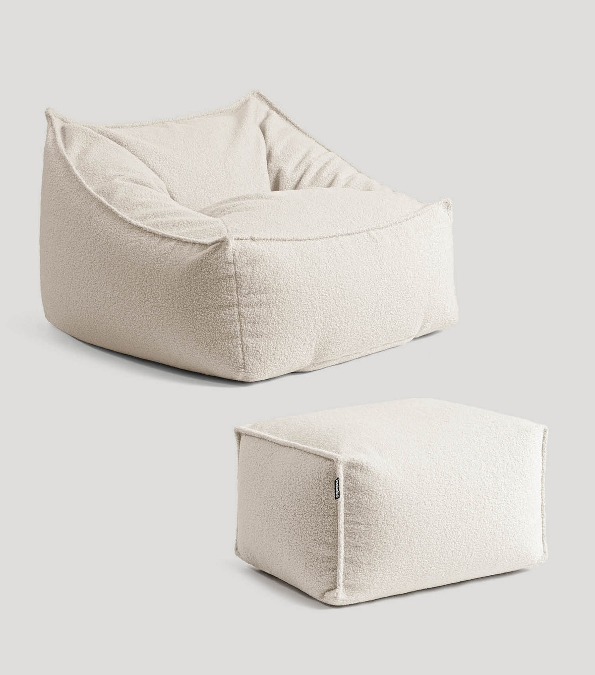 'Snug' Bouclé zitzak leunstoel leesstoel#sku_BB8.2Felis-080natur