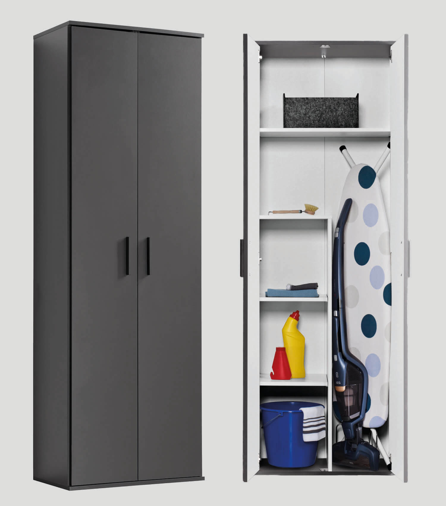Besenschrank schmal Putzschrank Schrank Allzweckschrank Flurschrank Küchenschrank#sku_MS1.3ant-bs