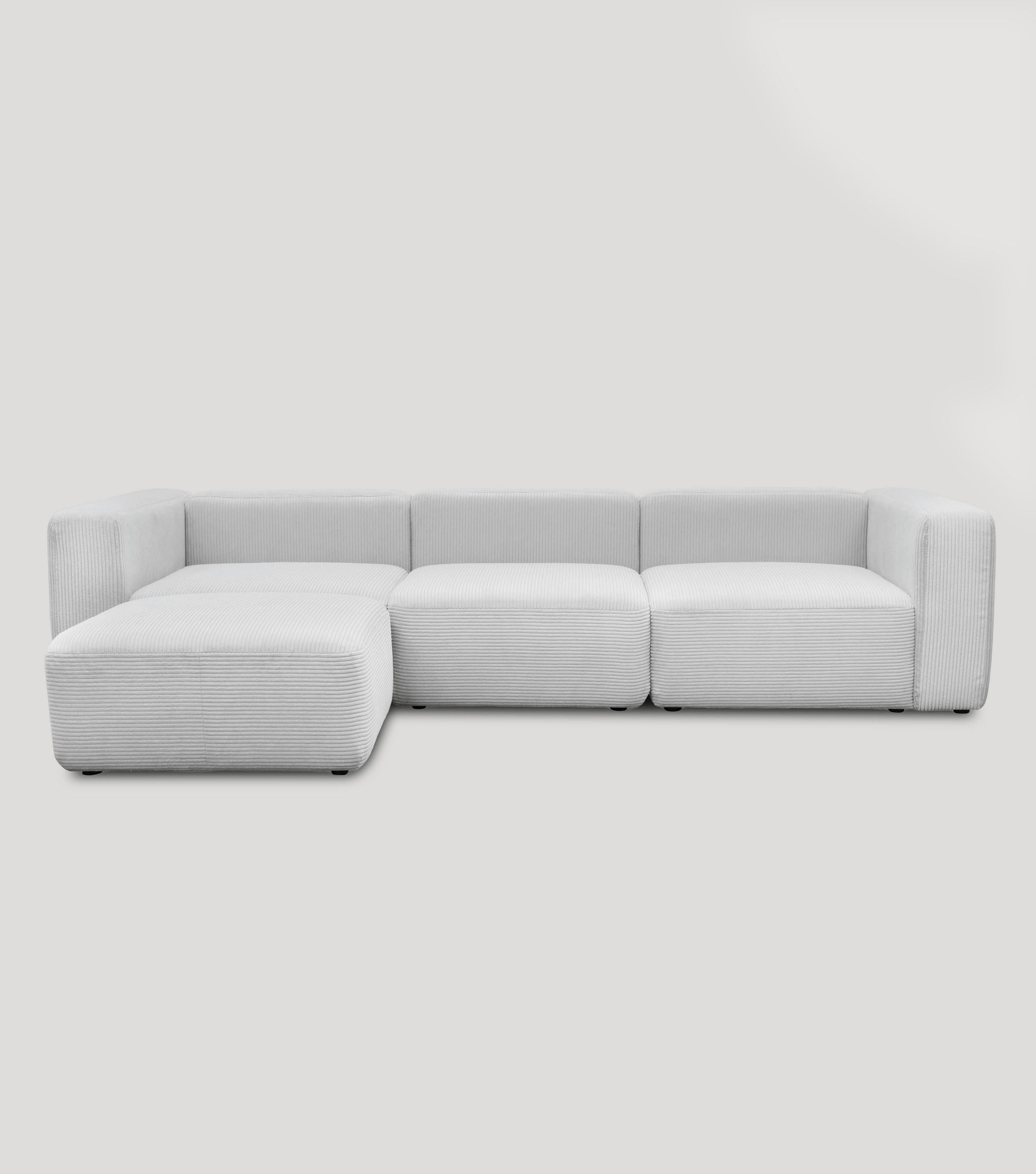 4-Sitzer Sofa mit Hocker 'Cubo' Sofa mit Hocker Bigsofa 4-Sitzer Cord Sofa 'Cubo'