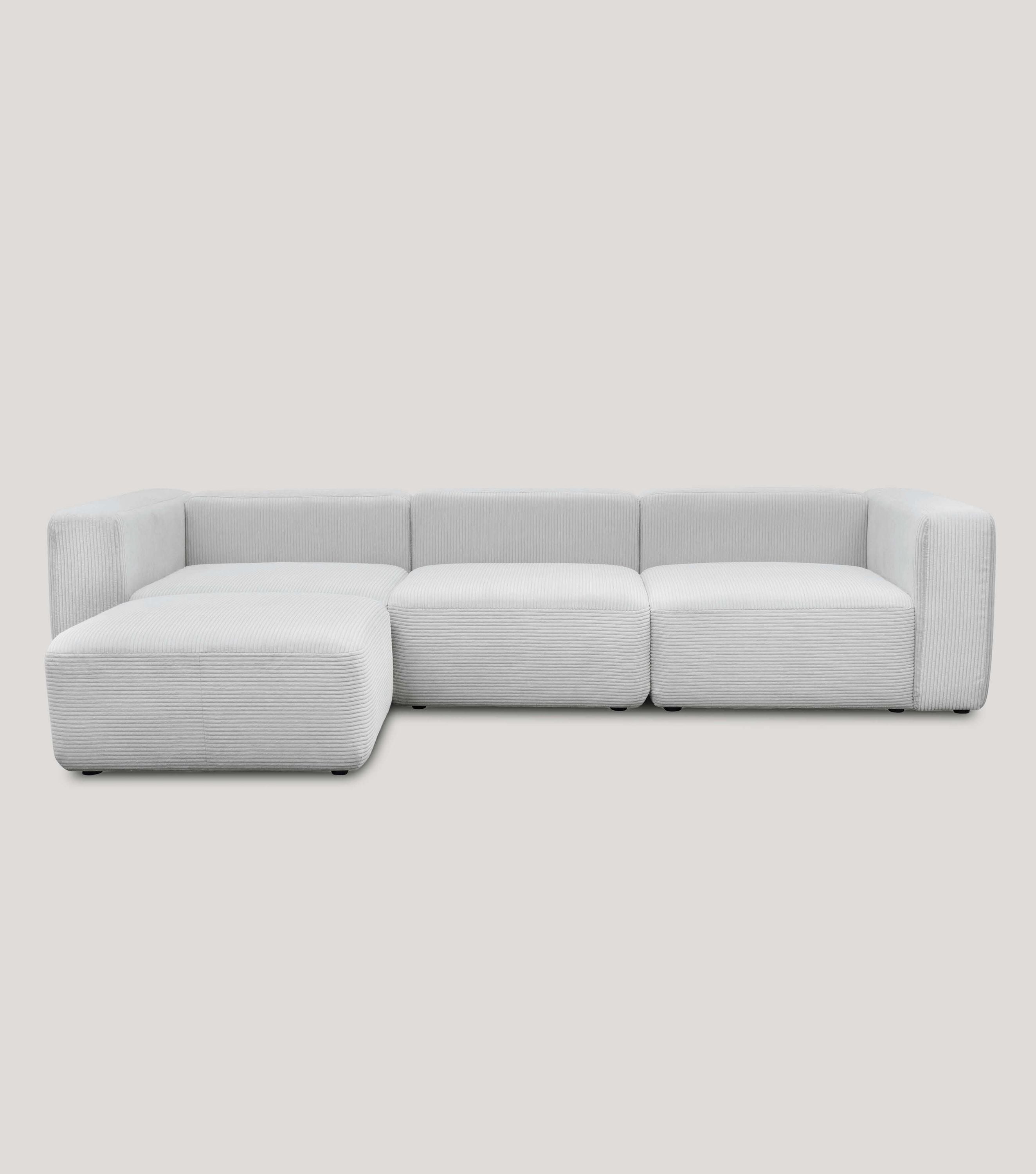 4-Sitzer Sofa mit Hocker 'Cubo' Sofa mit Hocker Bigsofa 4-Sitzer Cord Sofa 'Cubo'#sku_SC1-4H-Leif-lgre