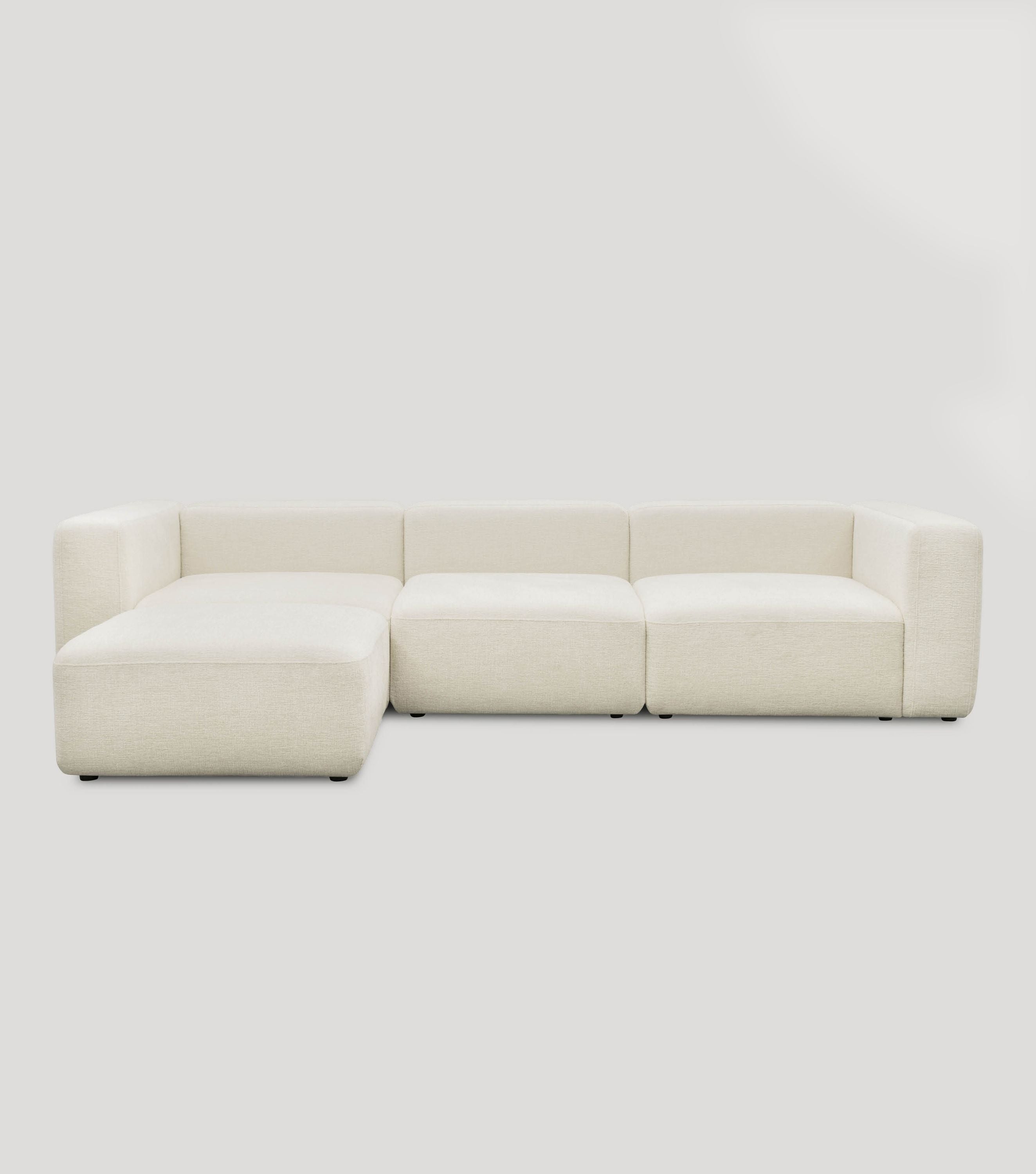 4-Sitzer Sofa mit Hocker 'Cubo' Sofa mit Hocker Bigsofa 4-Sitzer Cord Sofa 'Cubo'