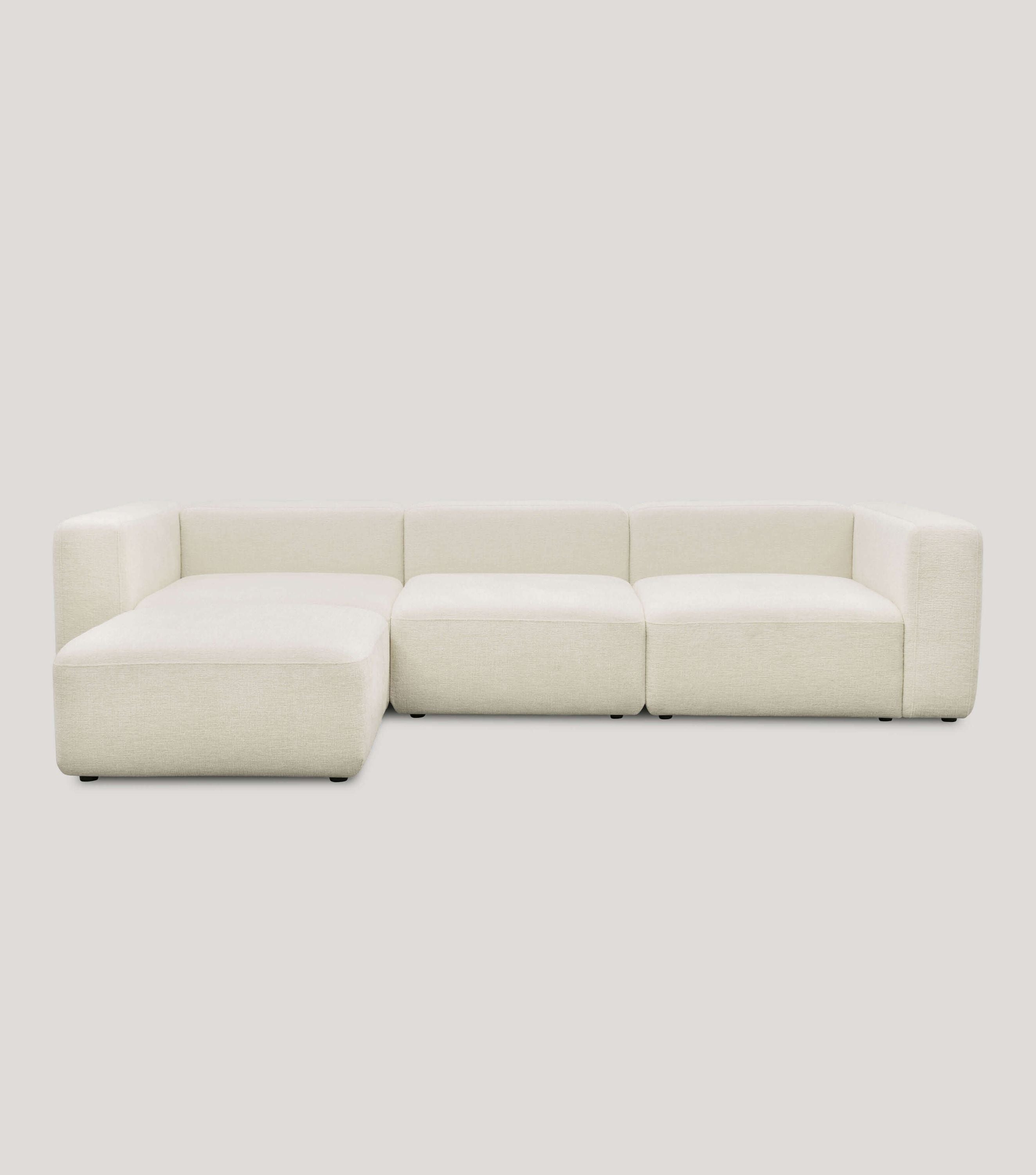 4-Sitzer Sofa mit Hocker 'Cubo' Sofa mit Hocker Bigsofa 4-Sitzer Cord Sofa 'Cubo'#sku_SC1-4H-Remo-cream