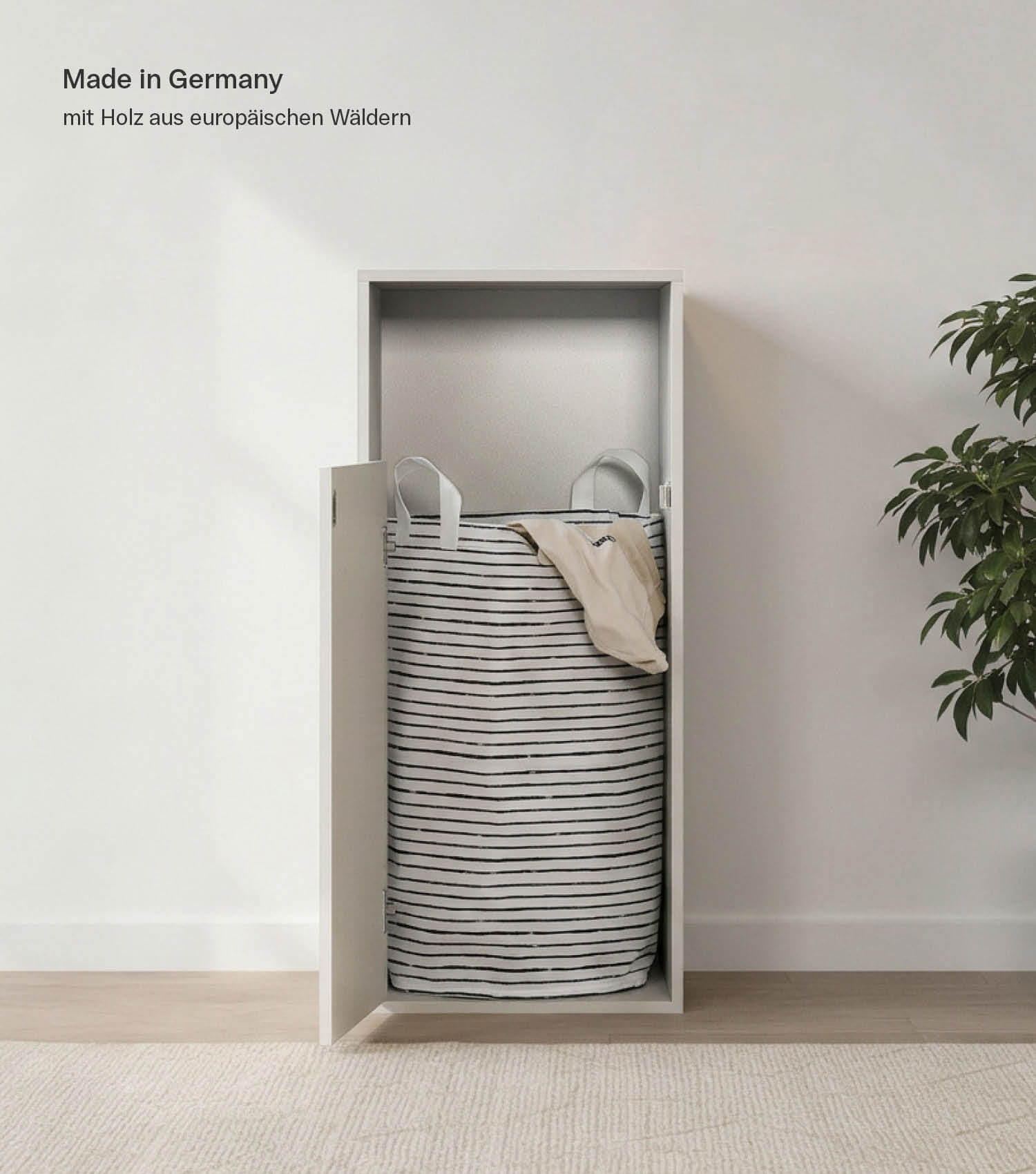 Wäscheschrank Wäschesammler Wäschekorb Holz Wäschetrenner Wäschebox