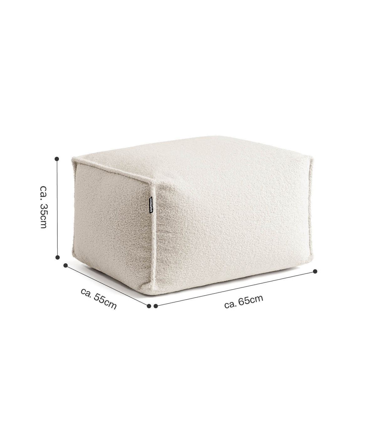 mokebo® 'Block' Pouf Bouclé, pouf, repose-pieds, coussin de sol