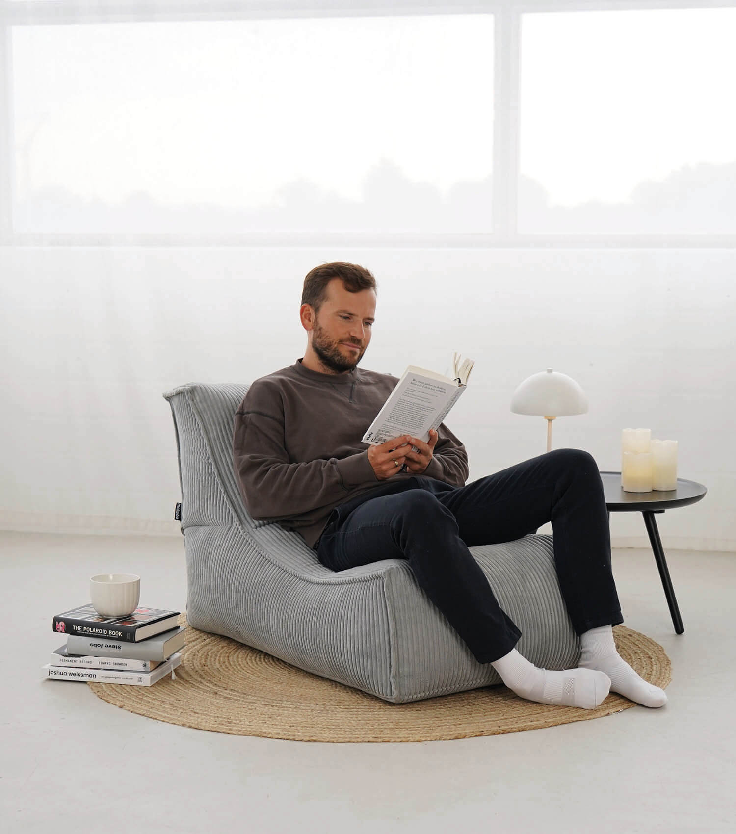 Sitzsack XXL + Pouf für Kinder & Erwachsene mit Füllung 'Der Gelassene'