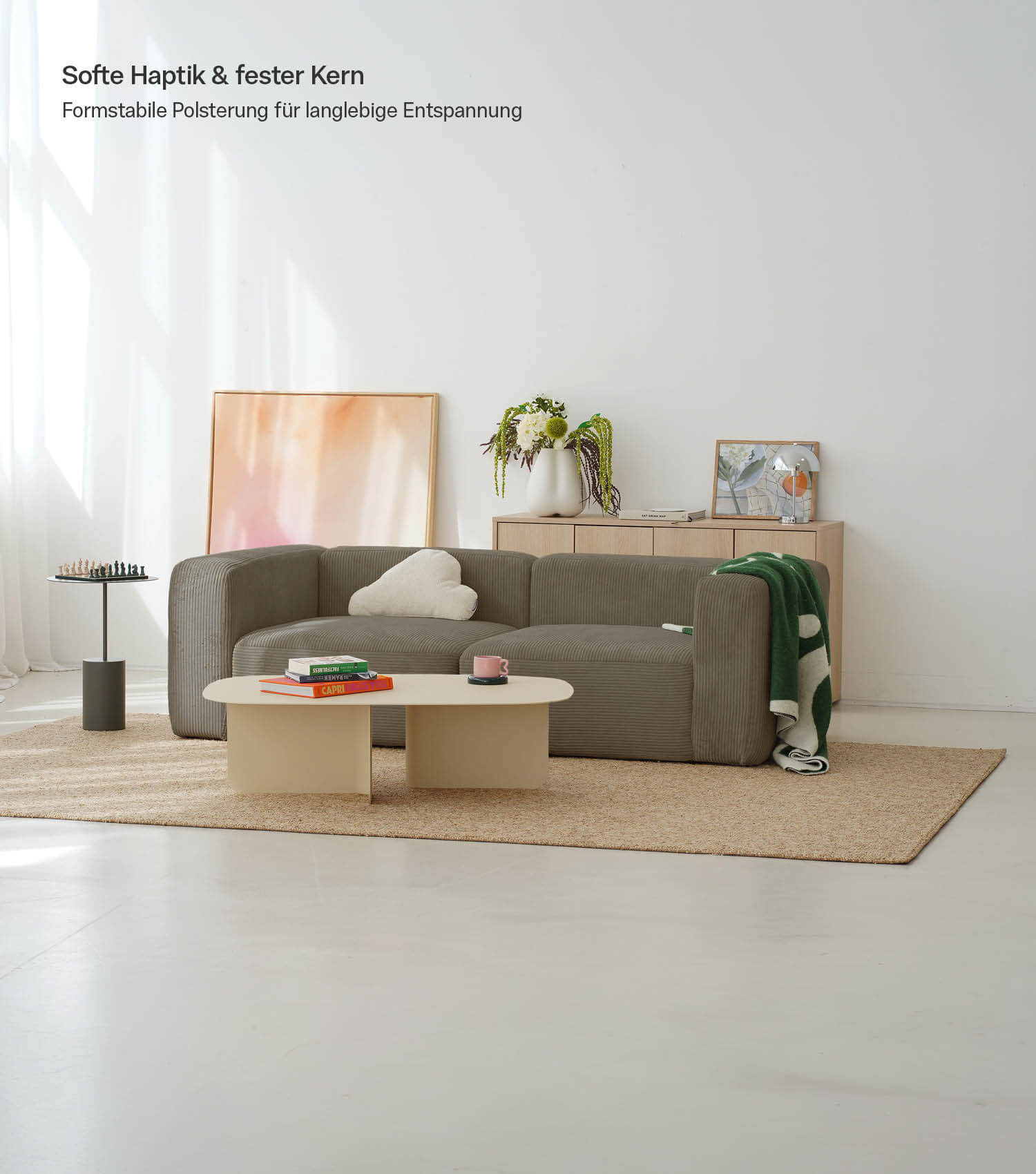 3-Sitzer Sofa 'Cubo' Sofa Cord Sofa Modulsofa Couch 3-Sitzer 'Cubo'