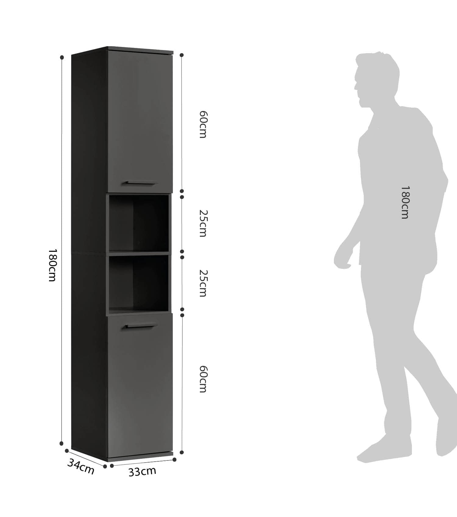 Bad-Hochschrank Badezimmerschrank Badschrank Badezimmerregal Schrank