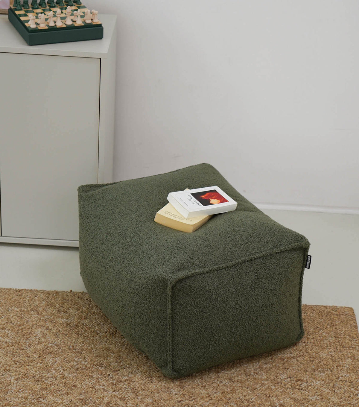 mokebo® 'Block' Pouf Bouclé, pouf, repose-pieds, coussin de sol