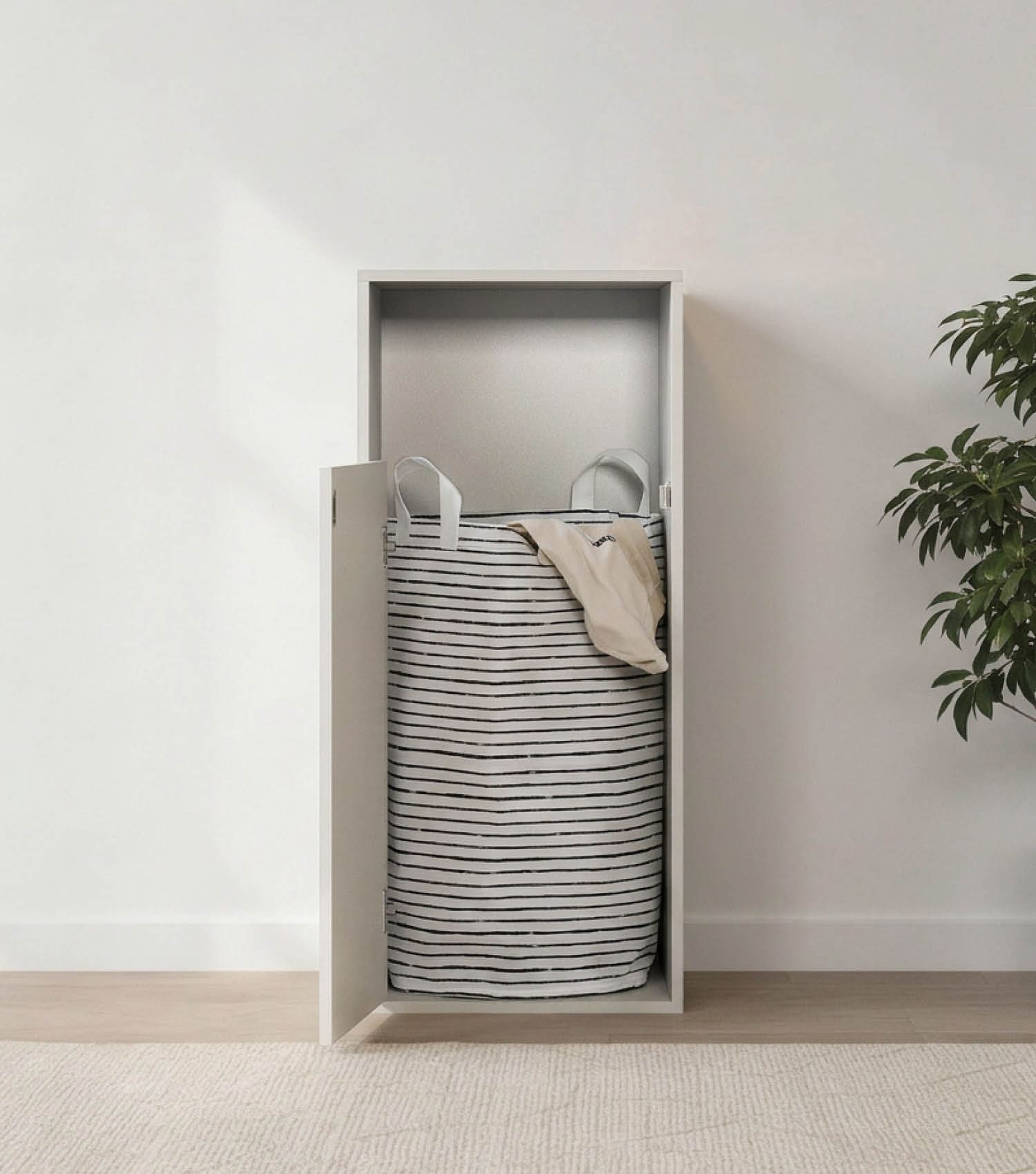Wäscheschrank Wäschesammler Wäschekorb Holz Wäschetrenner Wäschebox