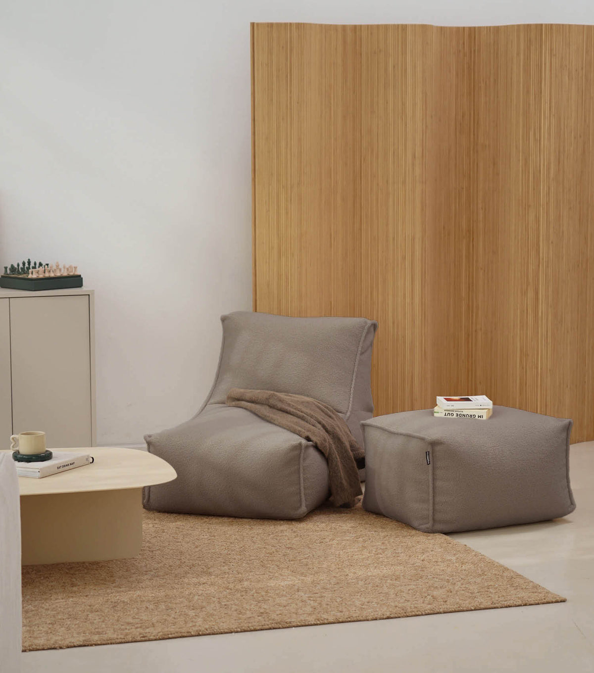 mokebo® 'Doze' Bouclé bean bag relax chair reading chair