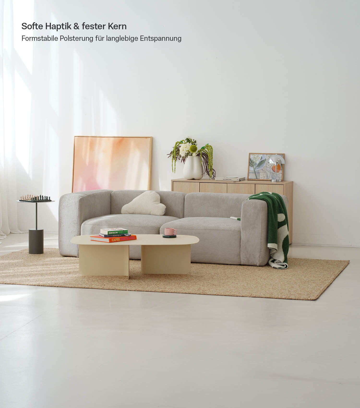 3-Sitzer Sofa 'Cubo' Sofa Cord Sofa Modulsofa Couch 3-Sitzer 'Cubo'