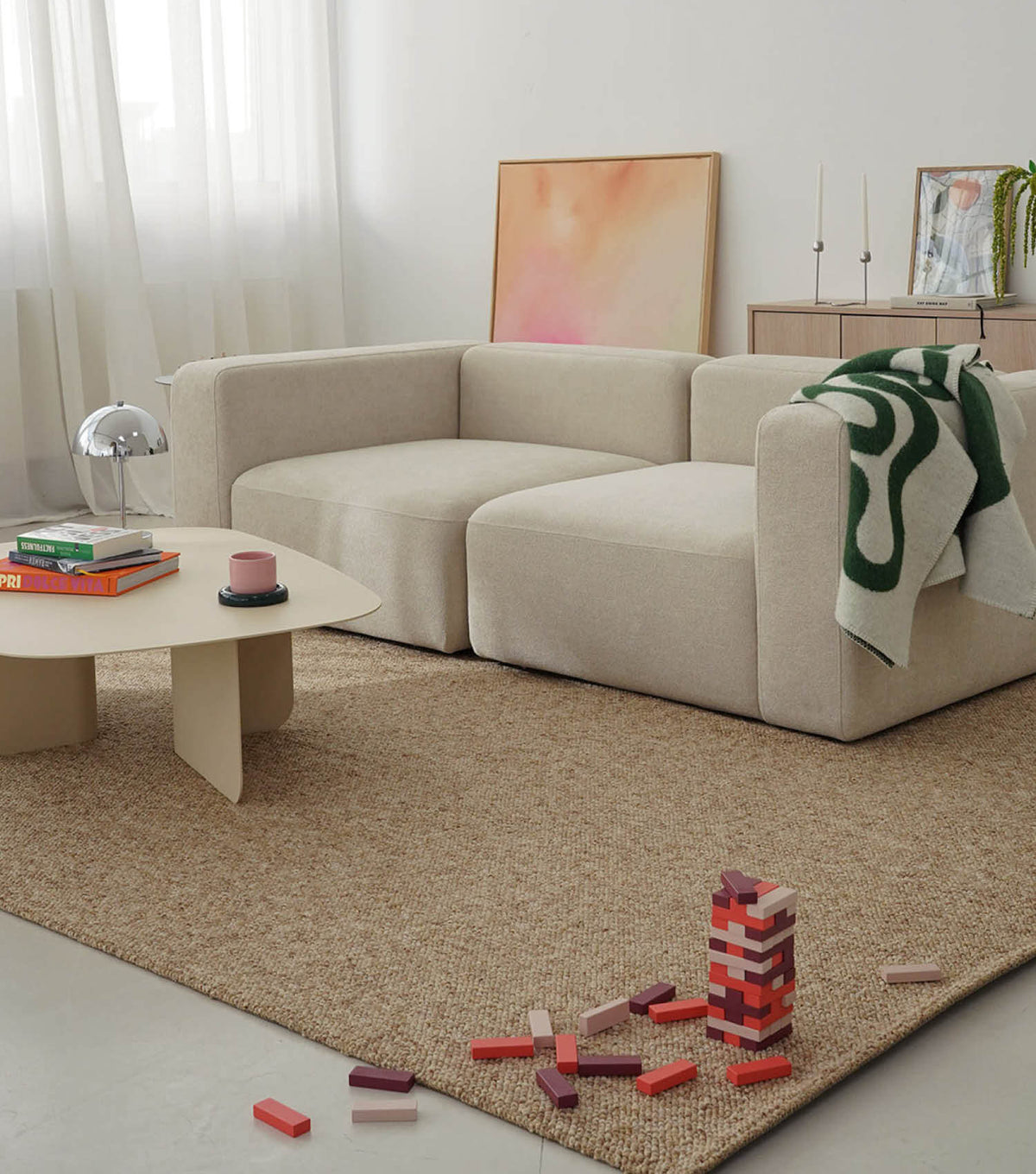 Waschbarer Indoor Teppich 'Loop' Teppich Wohnzimmer Moderner Teppich