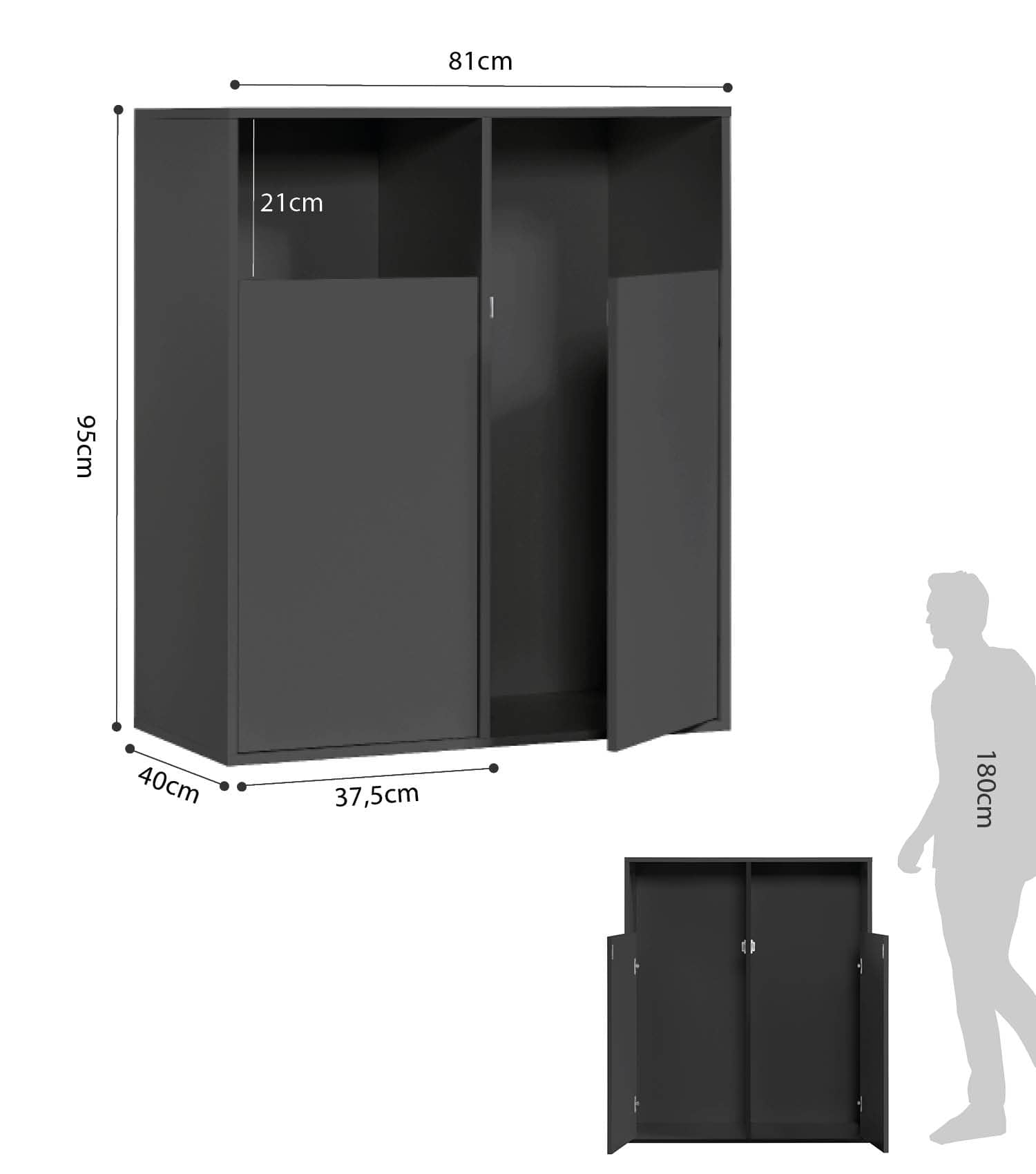 Wäscheschrank Wäschesammler Wäschekorb Holz Wäschetrenner Wäschebox