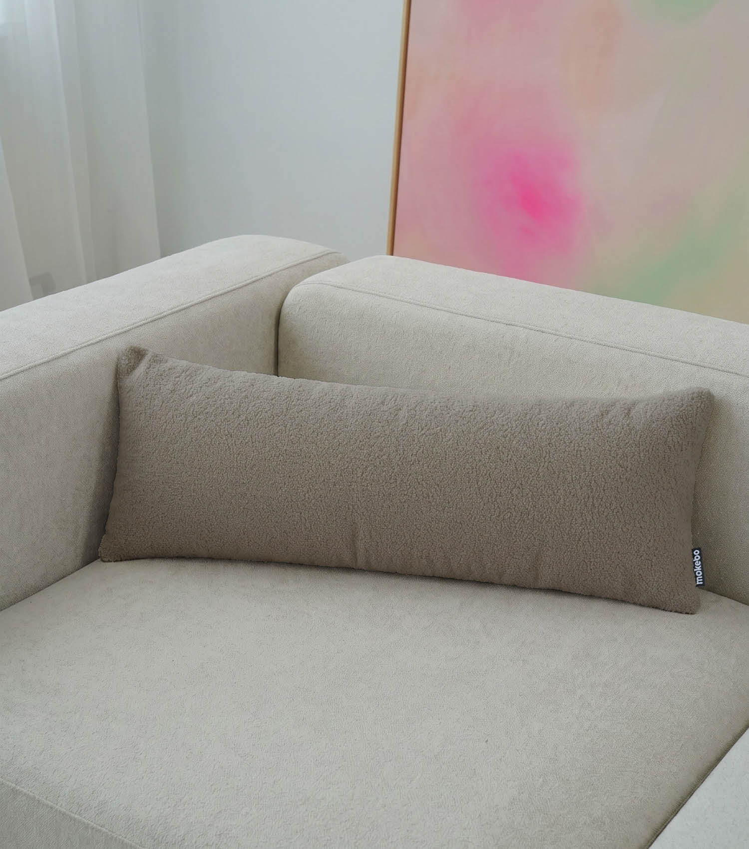 Lendenkissen Dekokissen Couchkissen Bouclé Kissen Rückenkissen Nackenrolle